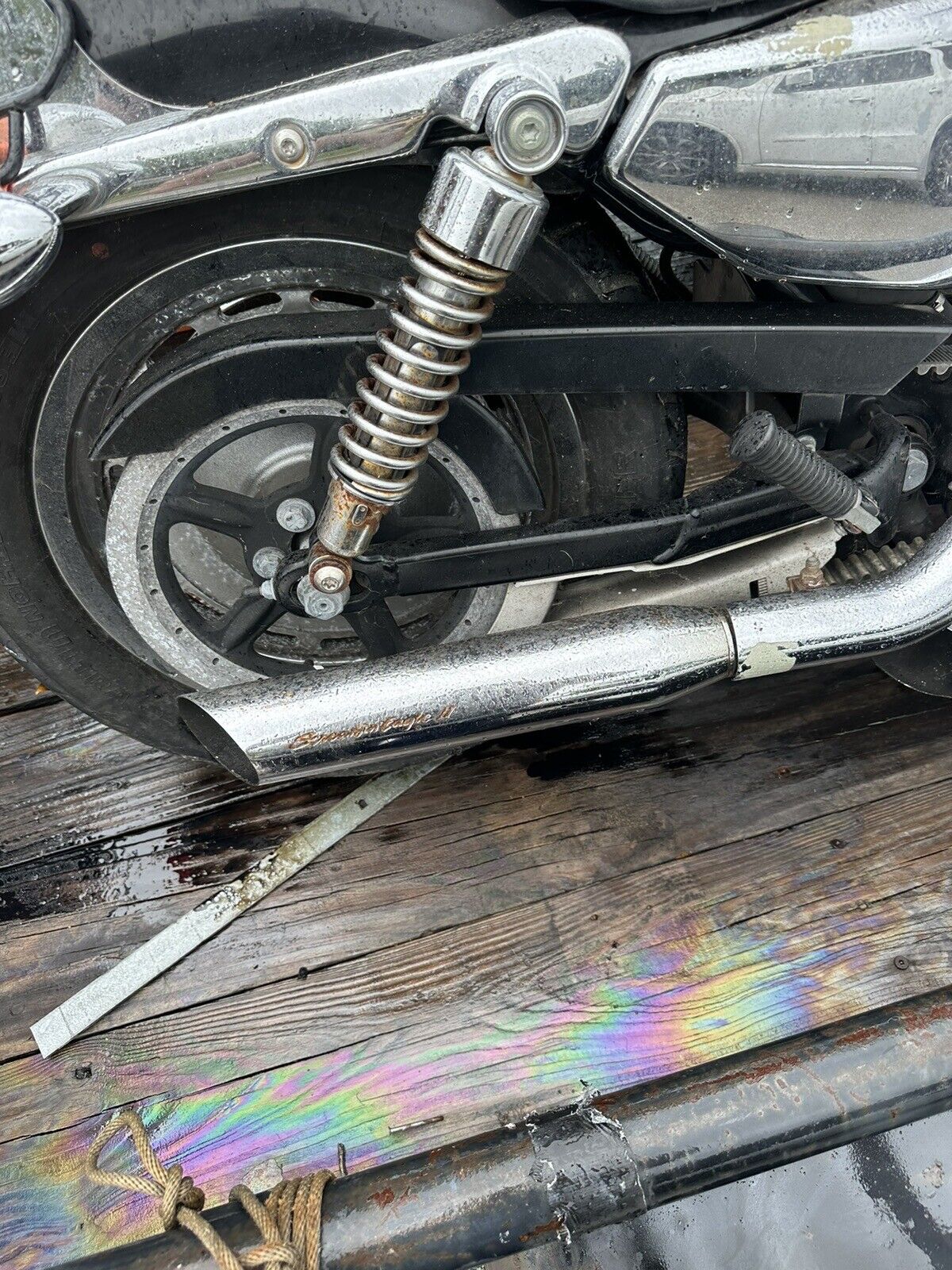 06 Harley Davidson Sportster 1200 Custom Chrome Rear Shocks XL1200