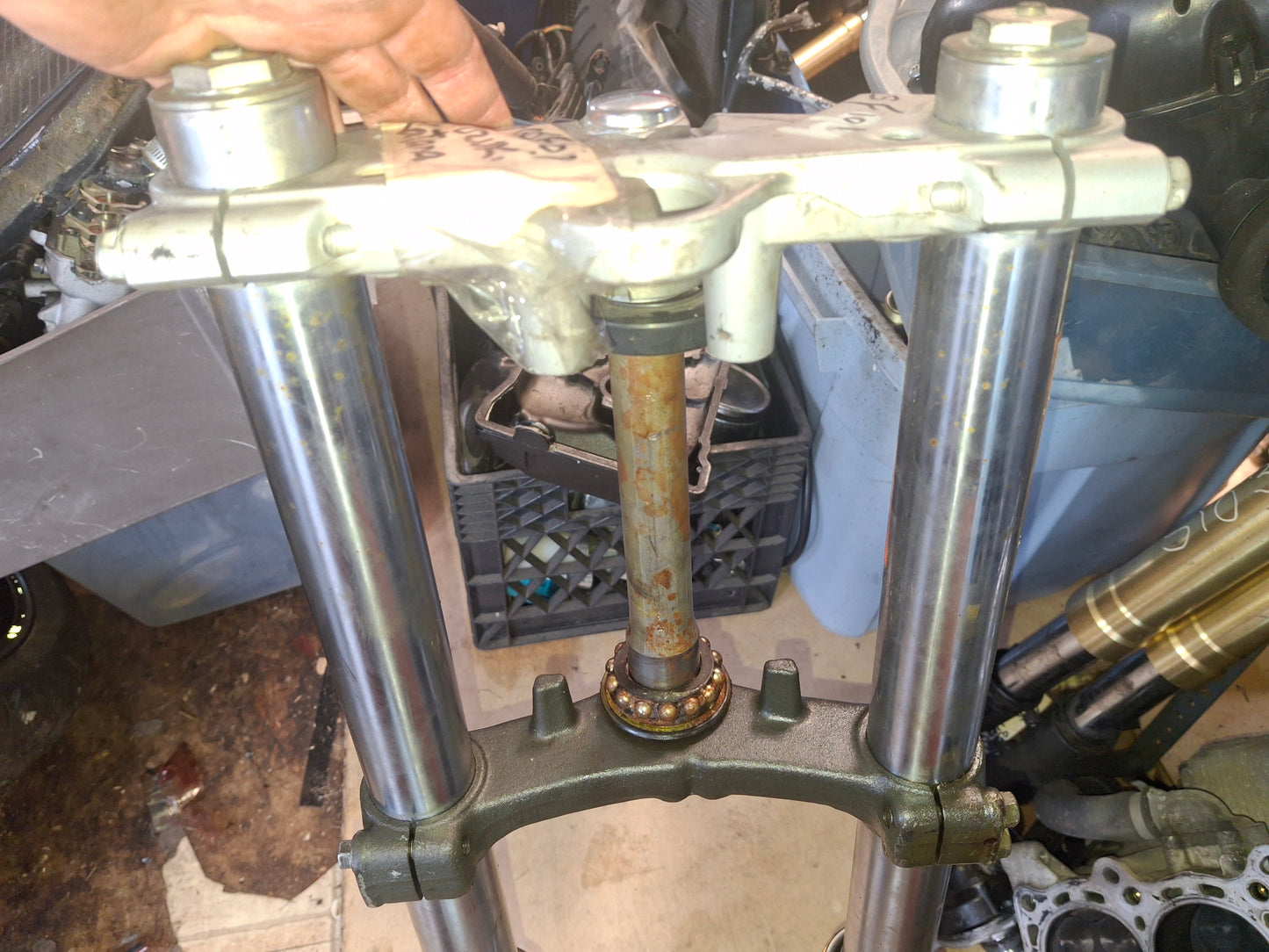 Suzuki Katana 600 750 Front Forks Suspension Shocks Upper Lower Triple Tree GSX