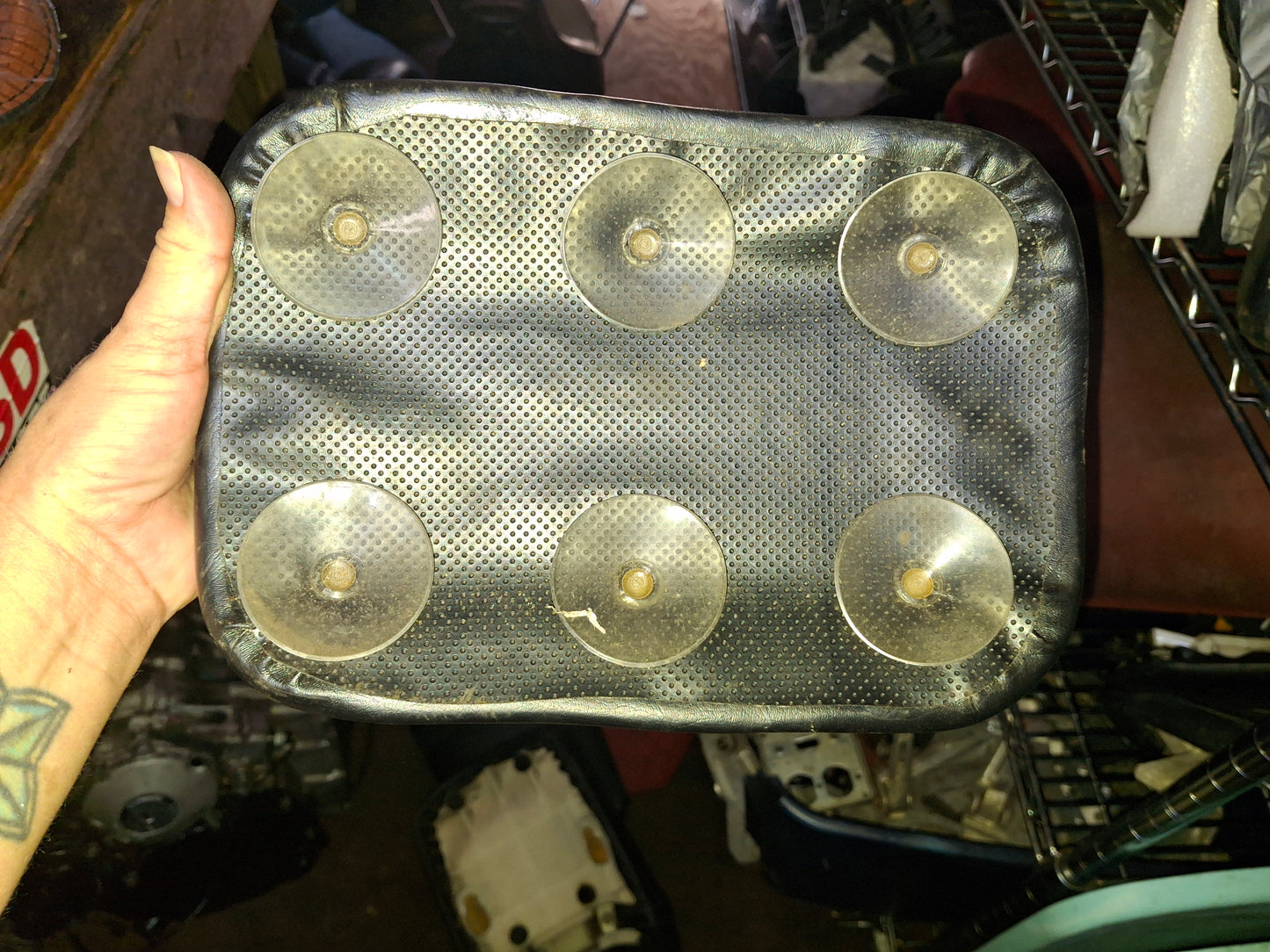 Motorcycle Stick On Suction Rear Seat Pad Pillion Honda Yamaha Kawasaki Harley Suzuki