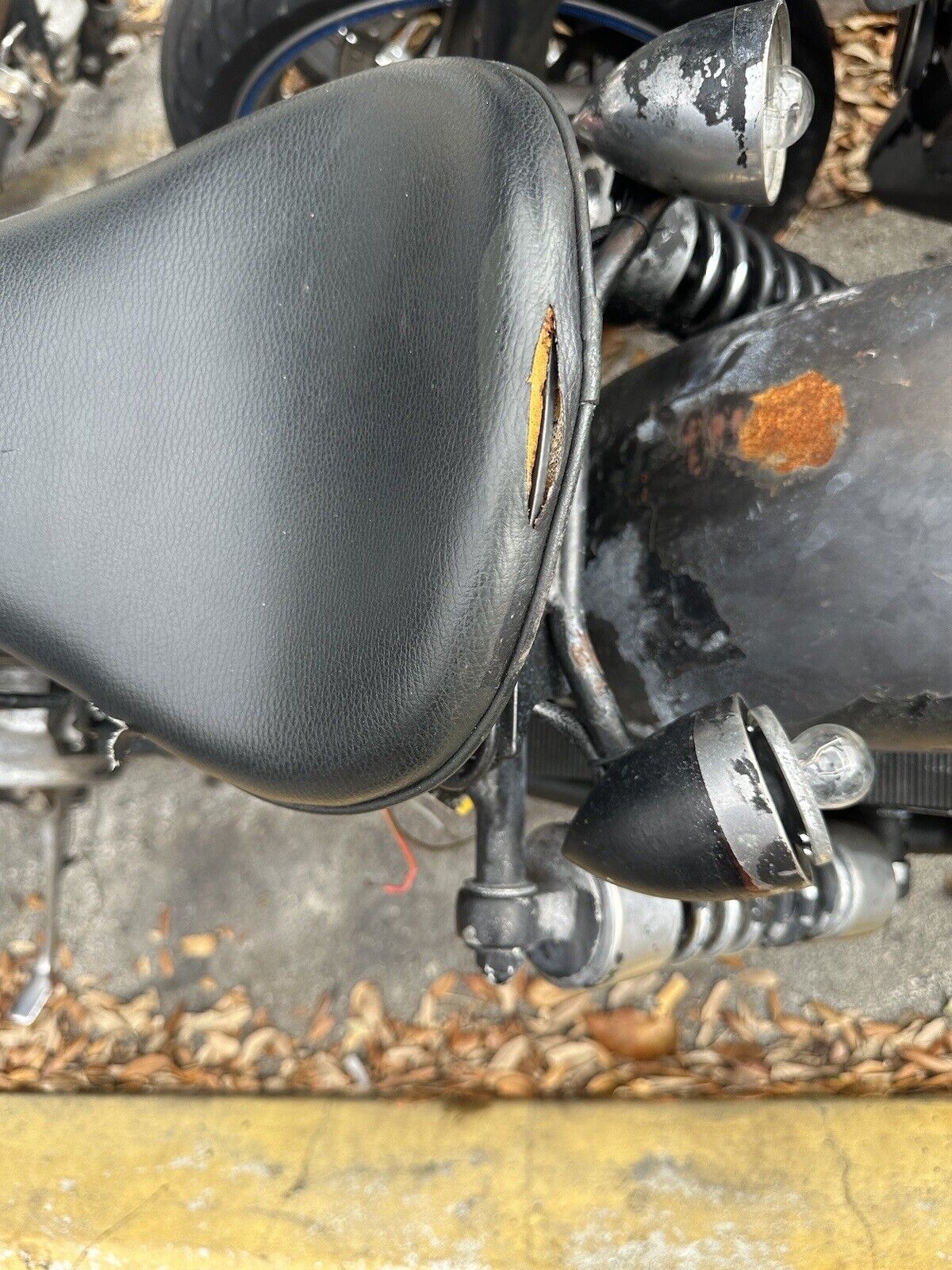 Suzuki Savage 650 LS650 Front Driver Rider Solo Seat Cushion - Torn