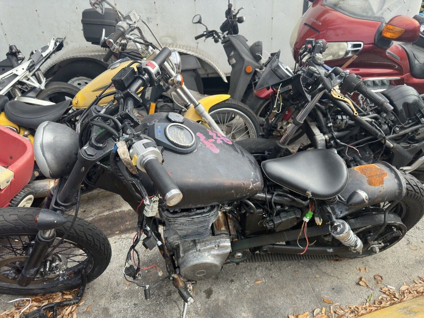 Suzuki Savage 650 LS650 Front Driver Rider Solo Seat Cushion - Torn