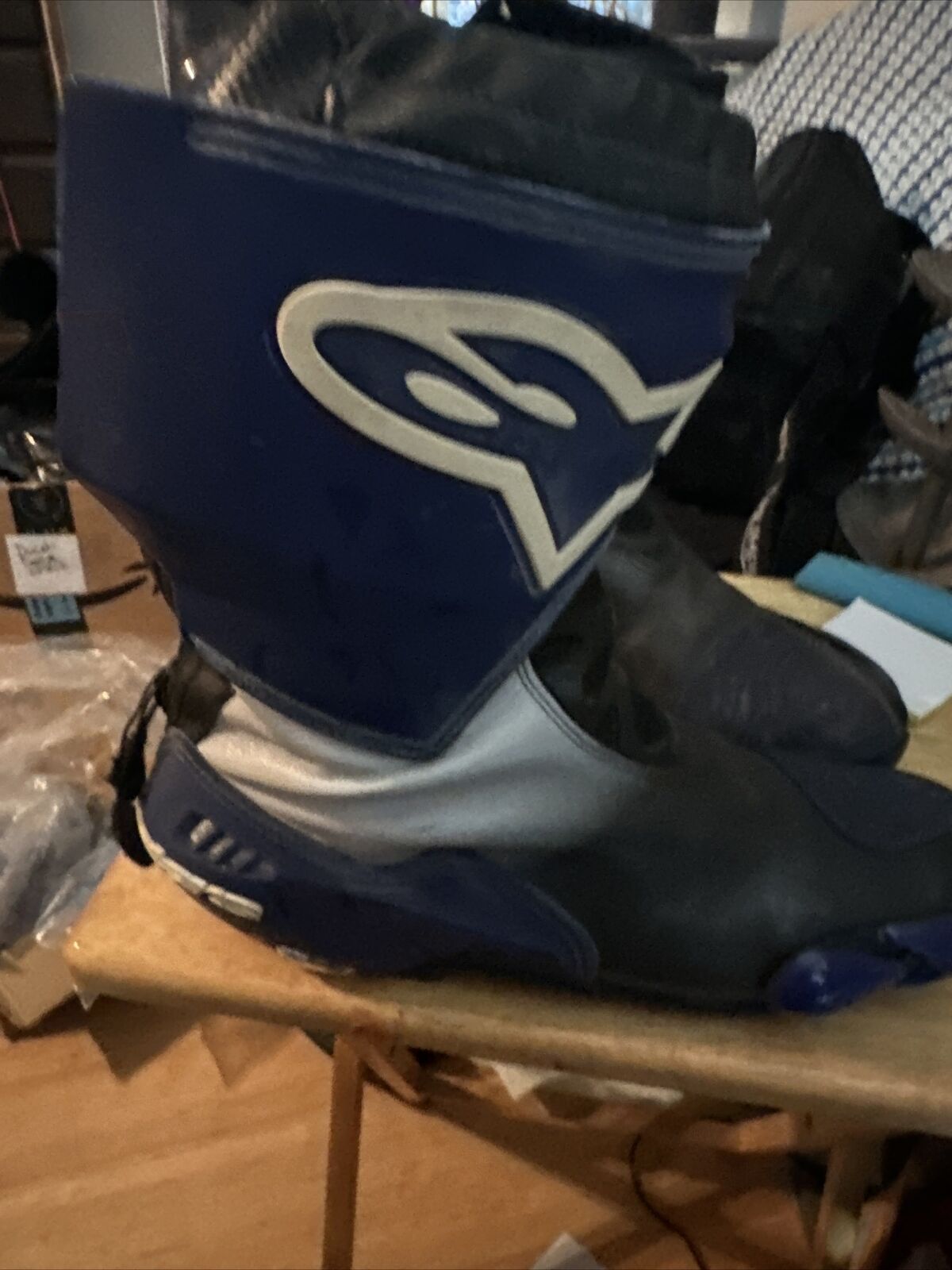 SOLD Alpinestars Leather Motorcycle Racing Boots Men's Size 12 Euro Size 47
