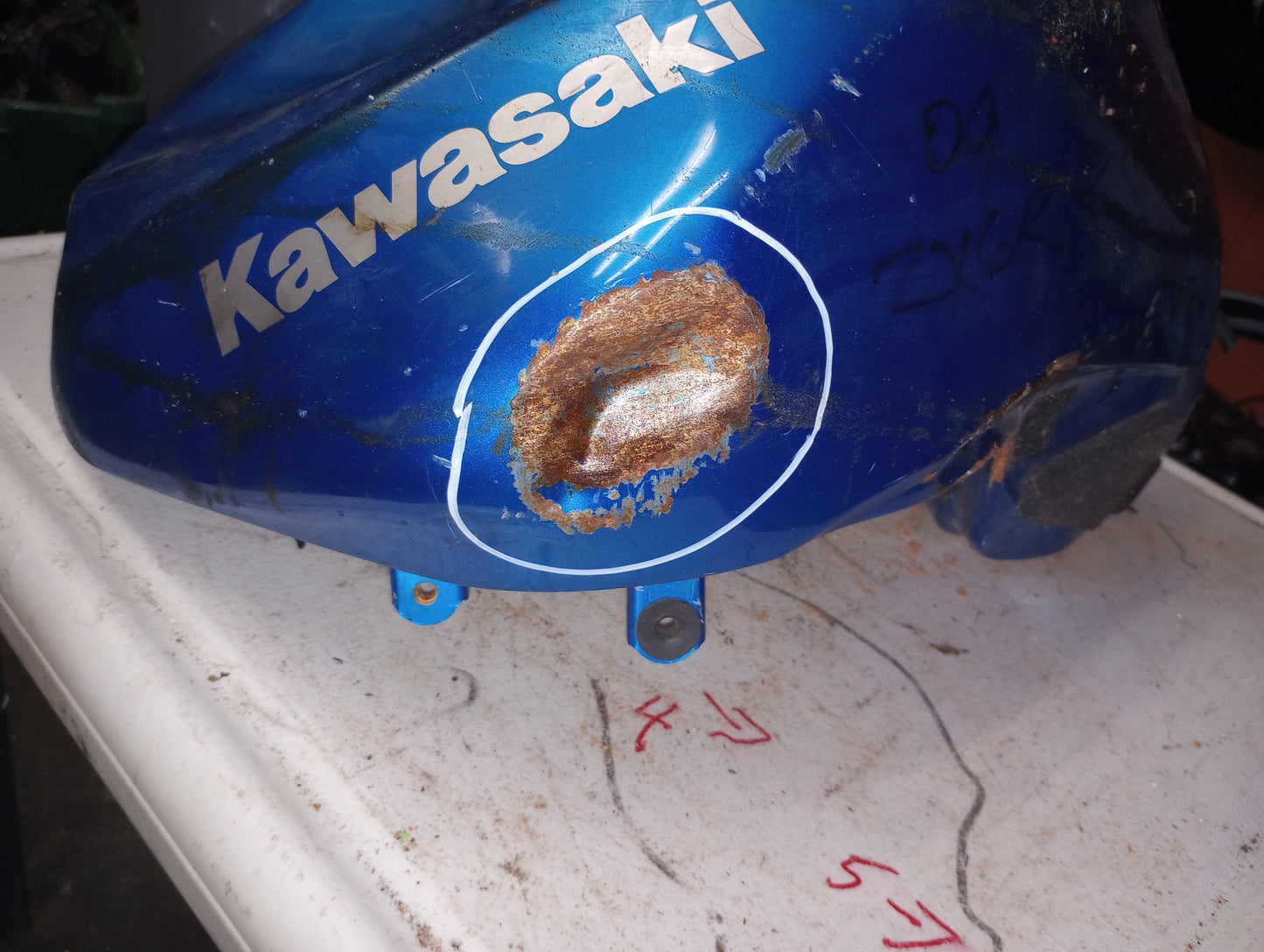 09-12 Kawasaki ZX-6R ZX-6 Gas Tank Fuel Petrol Cell ZX6 - Free Shipping