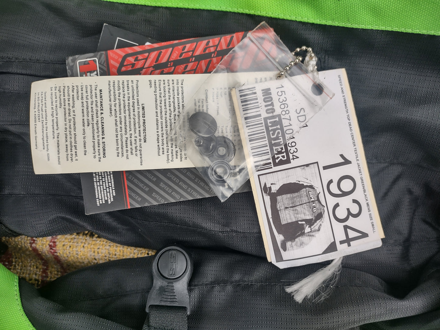 Speed & Strength Top Dead Center Motorcycle Jacket Padded Small with Tags