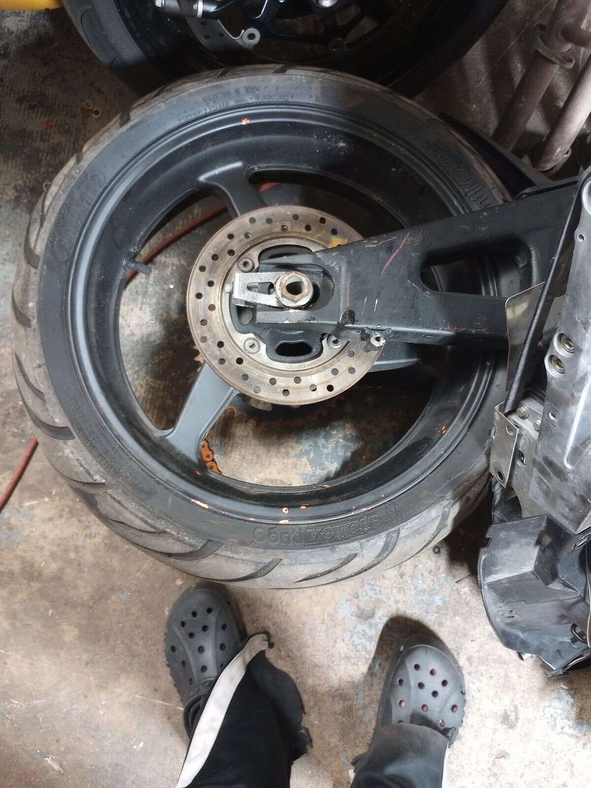 03 04 Honda CBR 600 RR 600RR Rear Wheel Rim Tire Rotor Hub CBR600RR