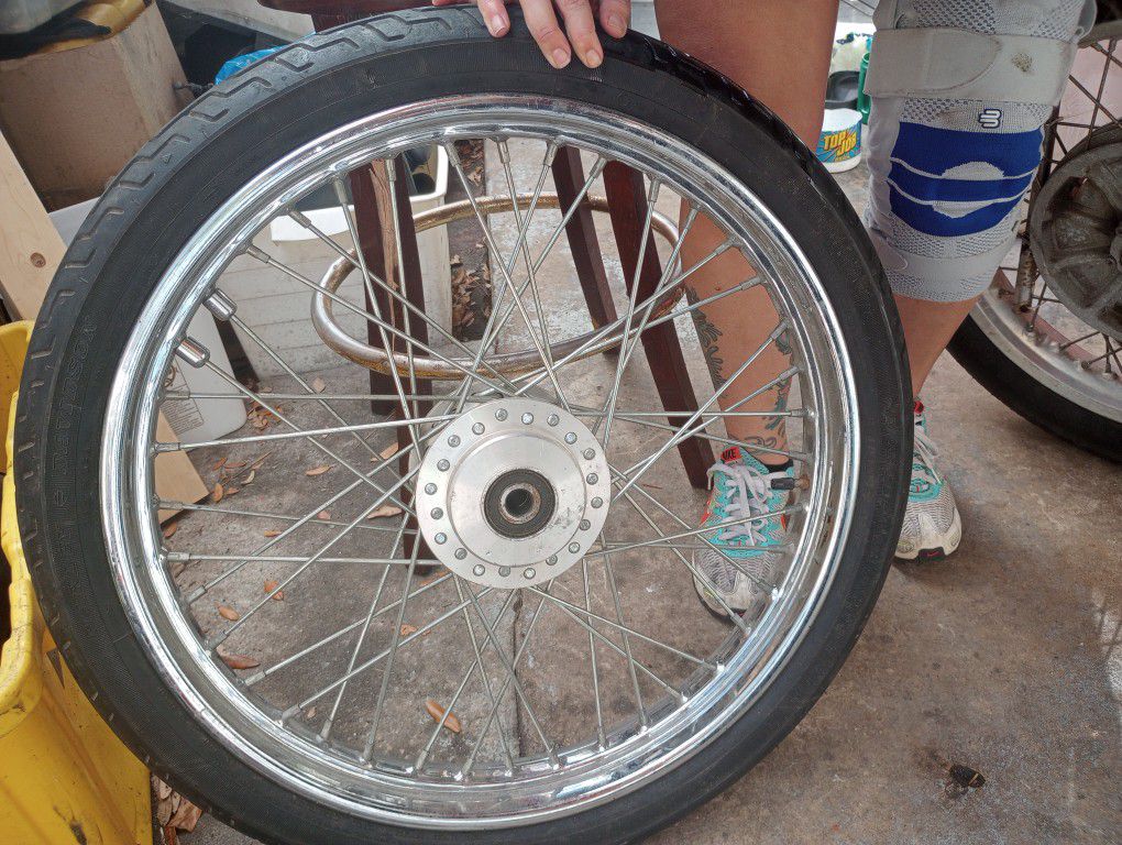 SOLD SOLD Harley-Davidson 21 Inch Spoke Front Wheel Rim With Good Tire Harley Davidson