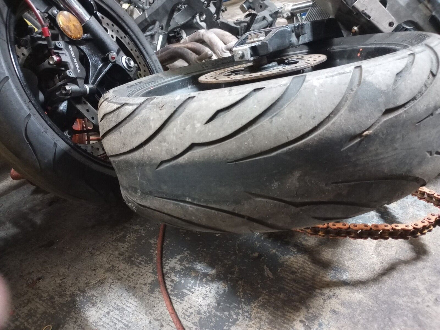 03 04 Honda CBR 600 RR 600RR Rear Wheel Rim Tire Rotor Hub CBR600RR