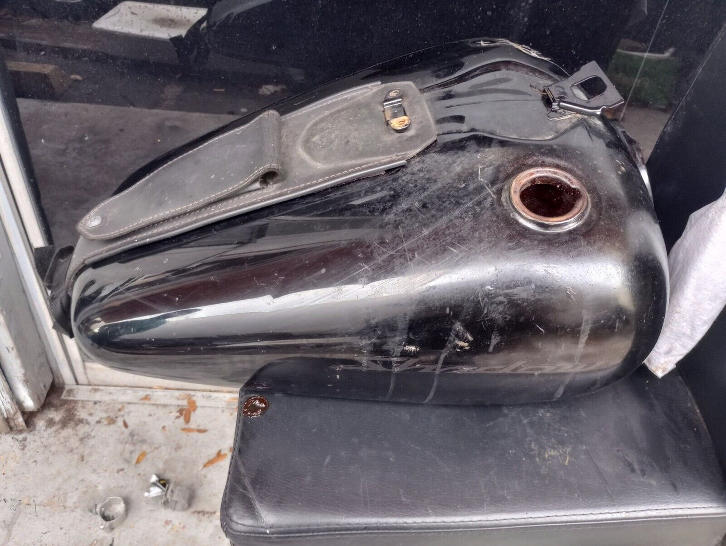 SOLD SOLD 2007 Honda Shadow 750 VT750 VT Gas Fuel Petrol Tank clean inside small dent & scratches