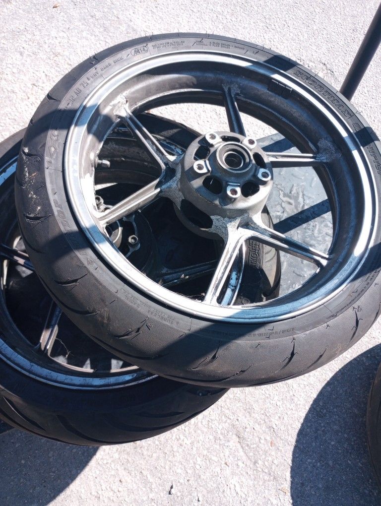 06 Kawasaki ZX-10 ZX10 Front & Rear Rim Rims Wheel Wheels - Pitted