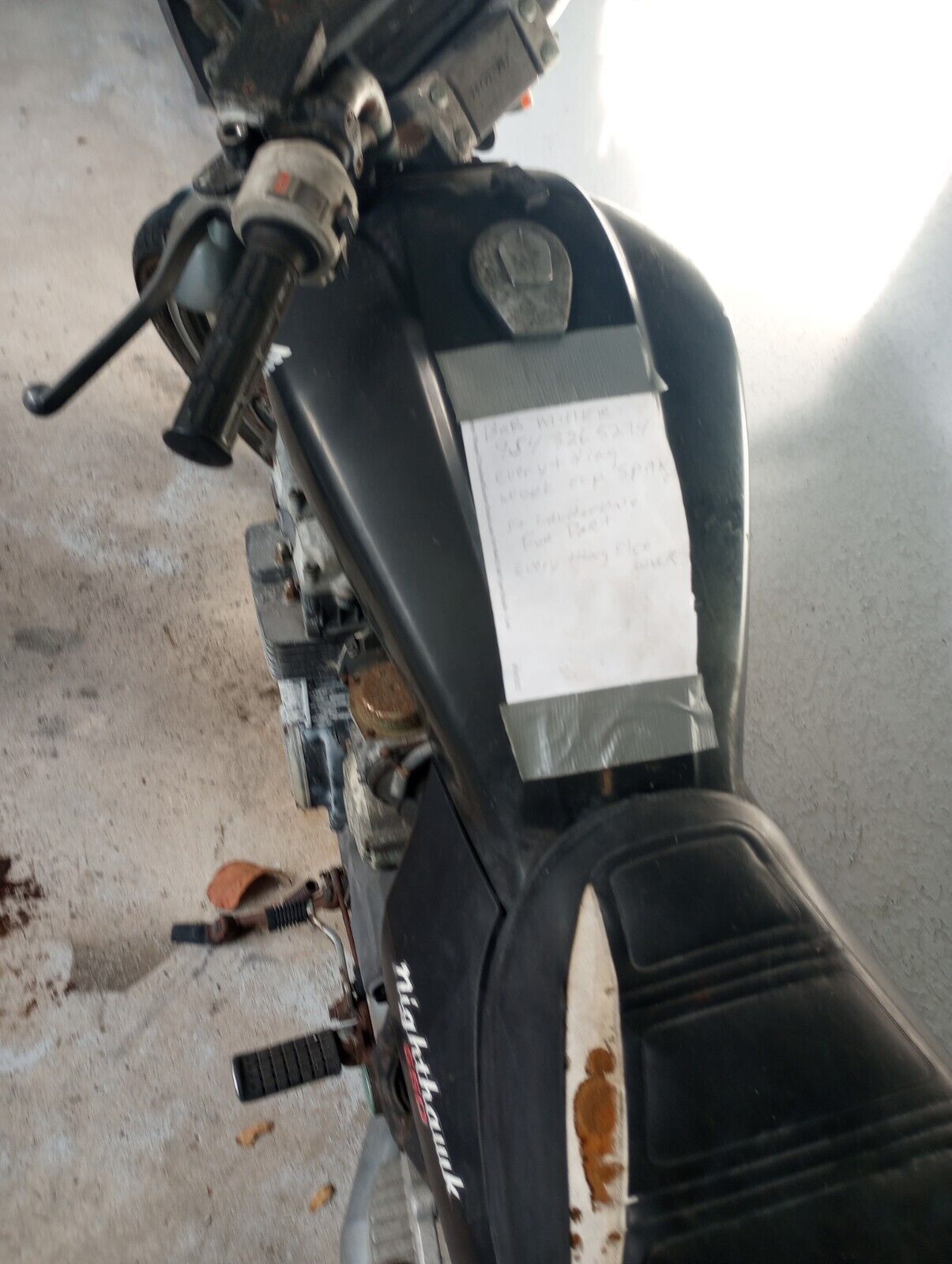 1984 Honda Nighthawk 650 CB650SC CB650 CB 650 C ran well when parked 26 years ago