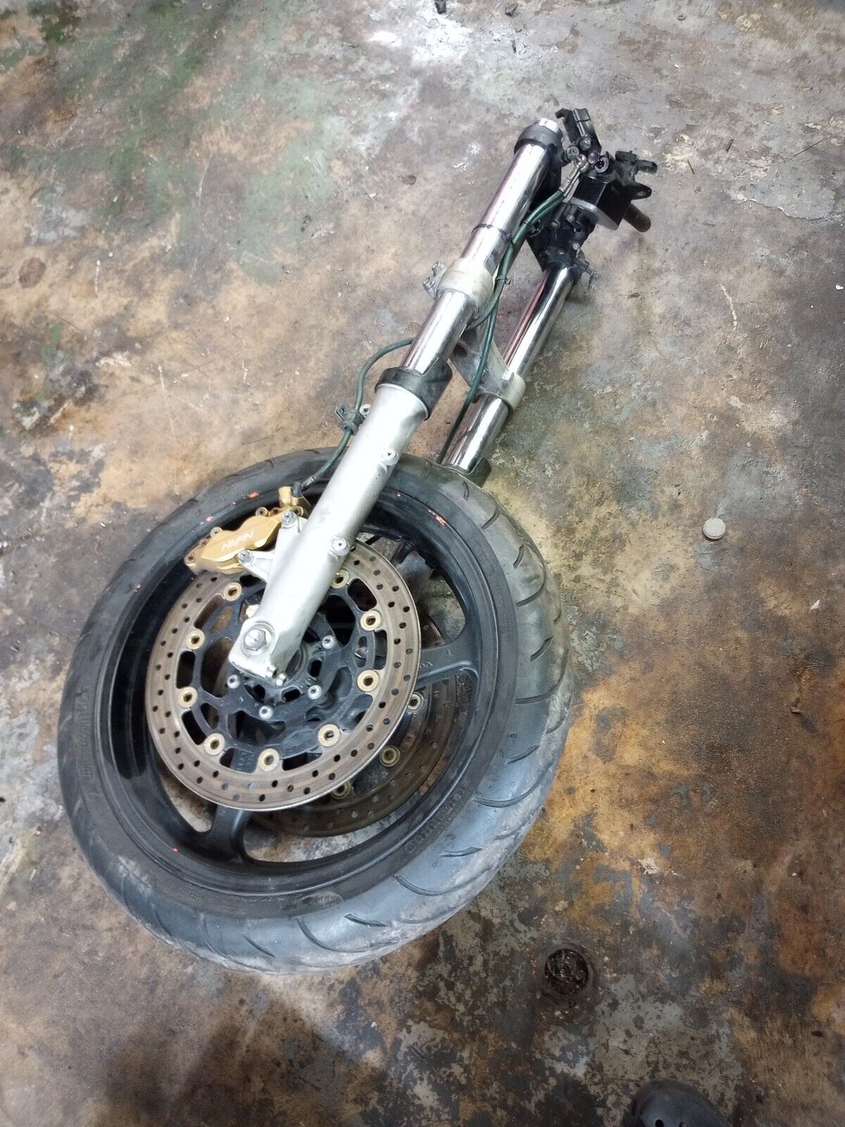 SOLD SOLD 03 04 CBR 600RR Front End Wheel Fork Forks Rim Triple Tree Trees Calipers rotors clip on