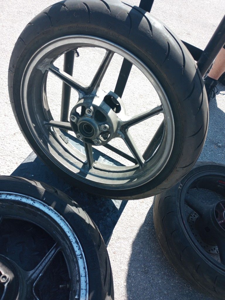 06 Kawasaki ZX-10 ZX10 Front & Rear Rim Rims Wheel Wheels - Pitted
