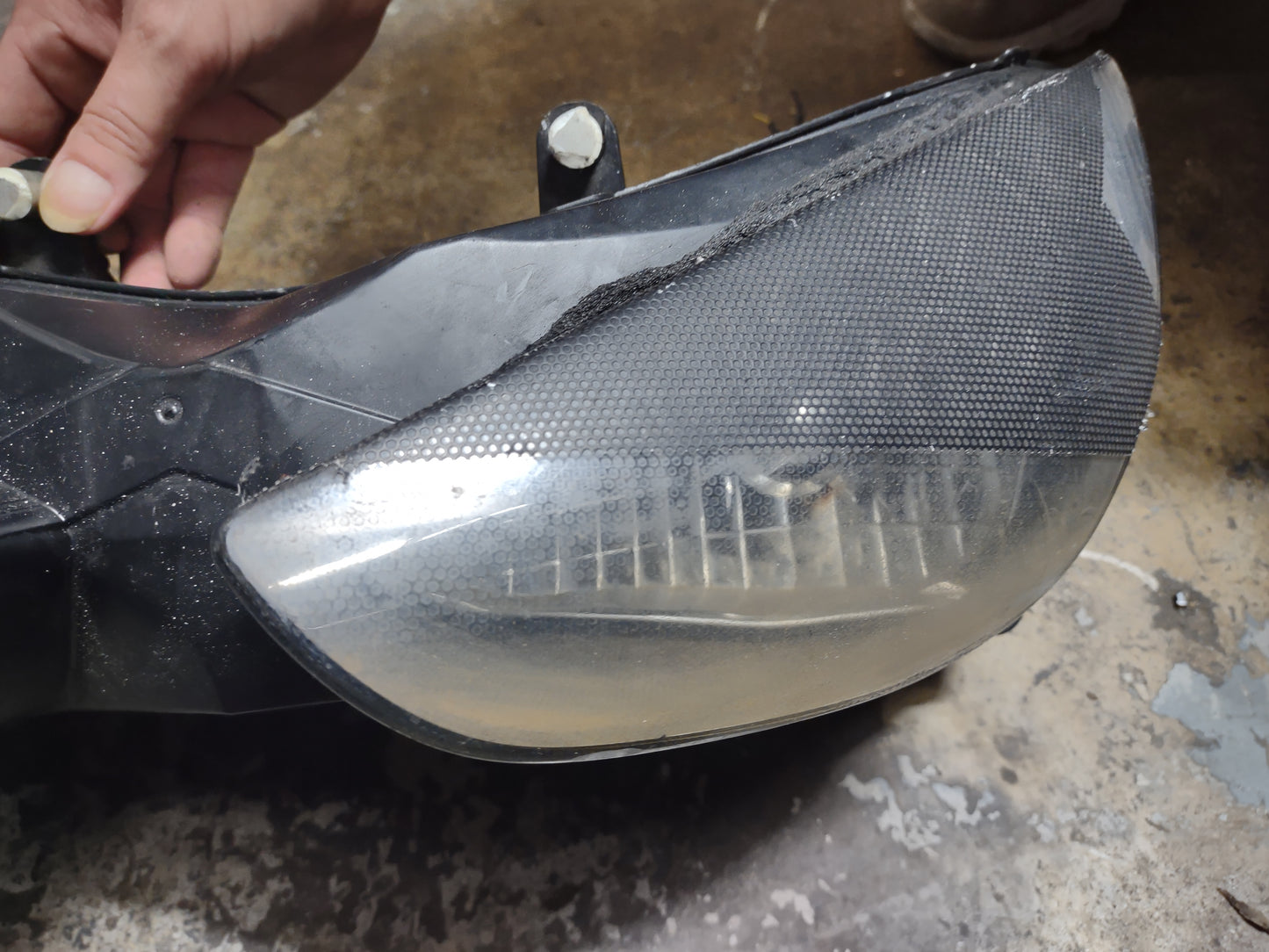 03 04 Kawasaki 636 Headlight Head Light Lamp ZX-6R ZX-6 ZX6r Damaged OEM