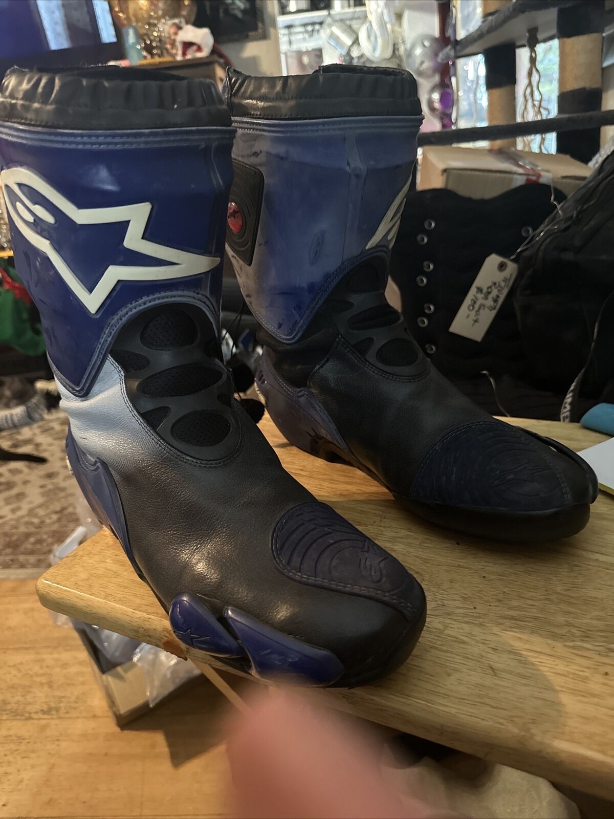 SOLD Alpinestars Leather Motorcycle Racing Boots Men's Size 12 Euro Size 47