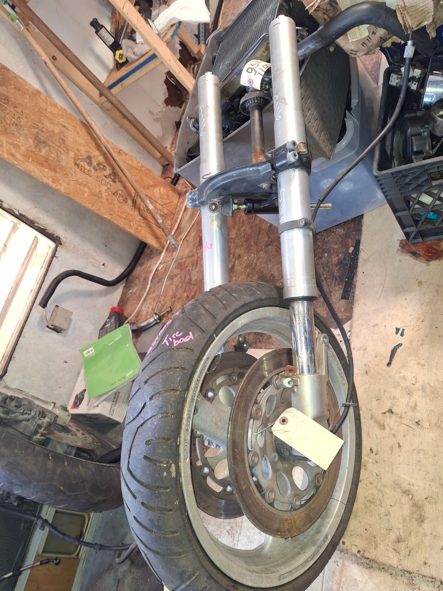 93 - 98 GSXR 1100 Front Forks Lower Triple Tree Front Rim Rotors Steering Damper