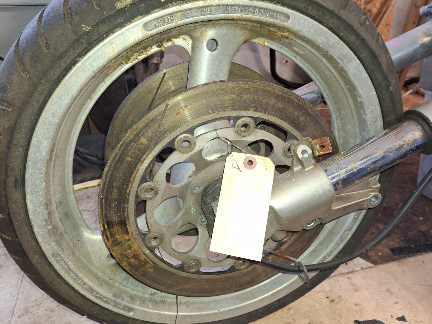 93 - 98 GSXR 1100 Front Forks Lower Triple Tree Front Rim Rotors Steering Damper