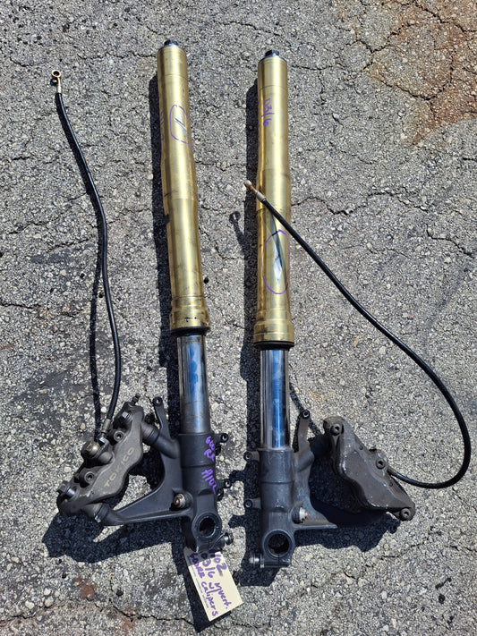 05 06 Honda CBR600RR Forks 600RR Front End W/ Calipers CBR 600 RR Suspension