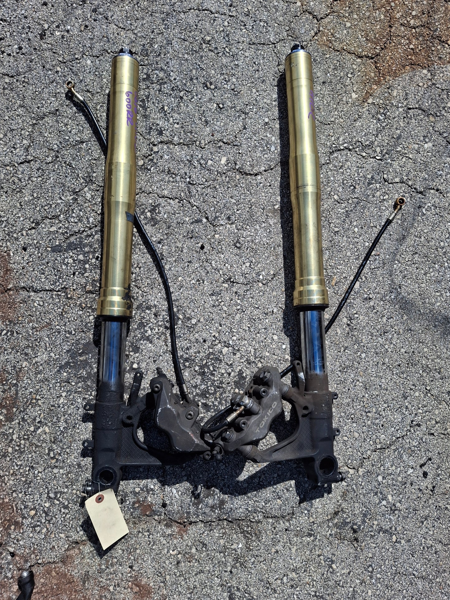 05 06 Honda CBR600RR Forks 600RR Front End W/ Calipers CBR 600 RR Suspension