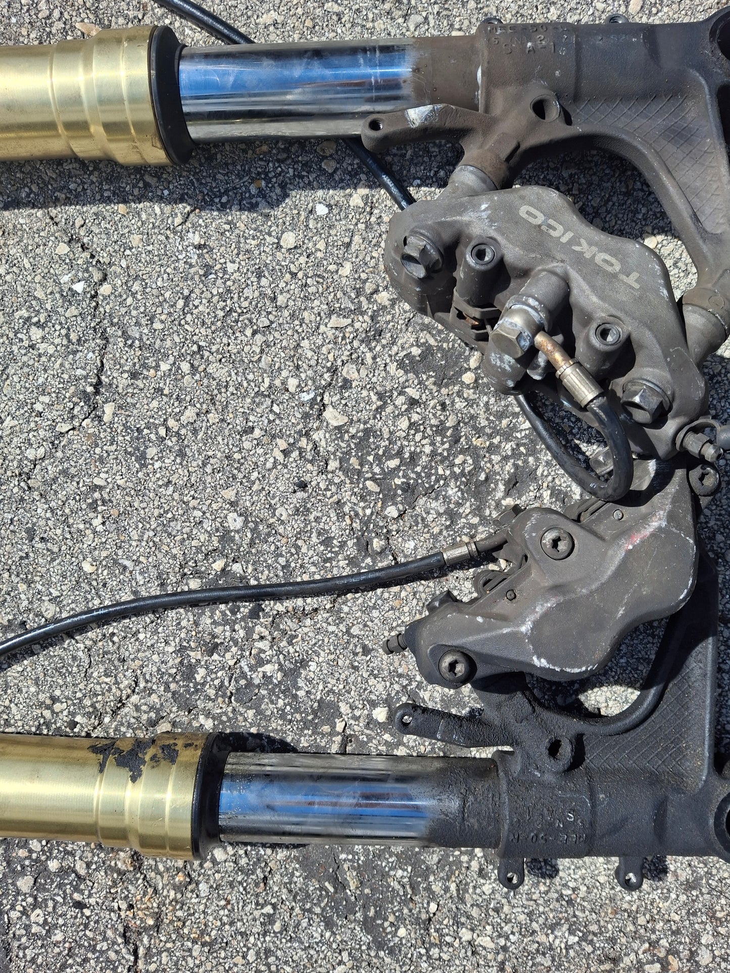 05 06 Honda CBR600RR Forks 600RR Front End W/ Calipers CBR 600 RR Suspension