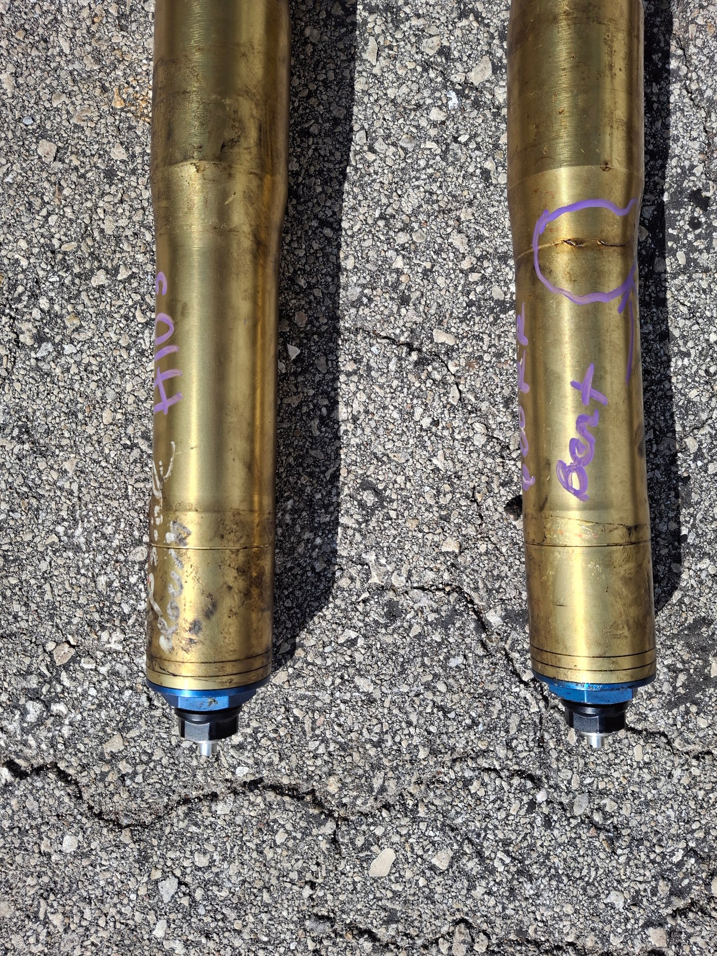 05 06 Honda CBR600RR Forks 600RR Front End R Side Bent CBR 600 RR Suspension MEE