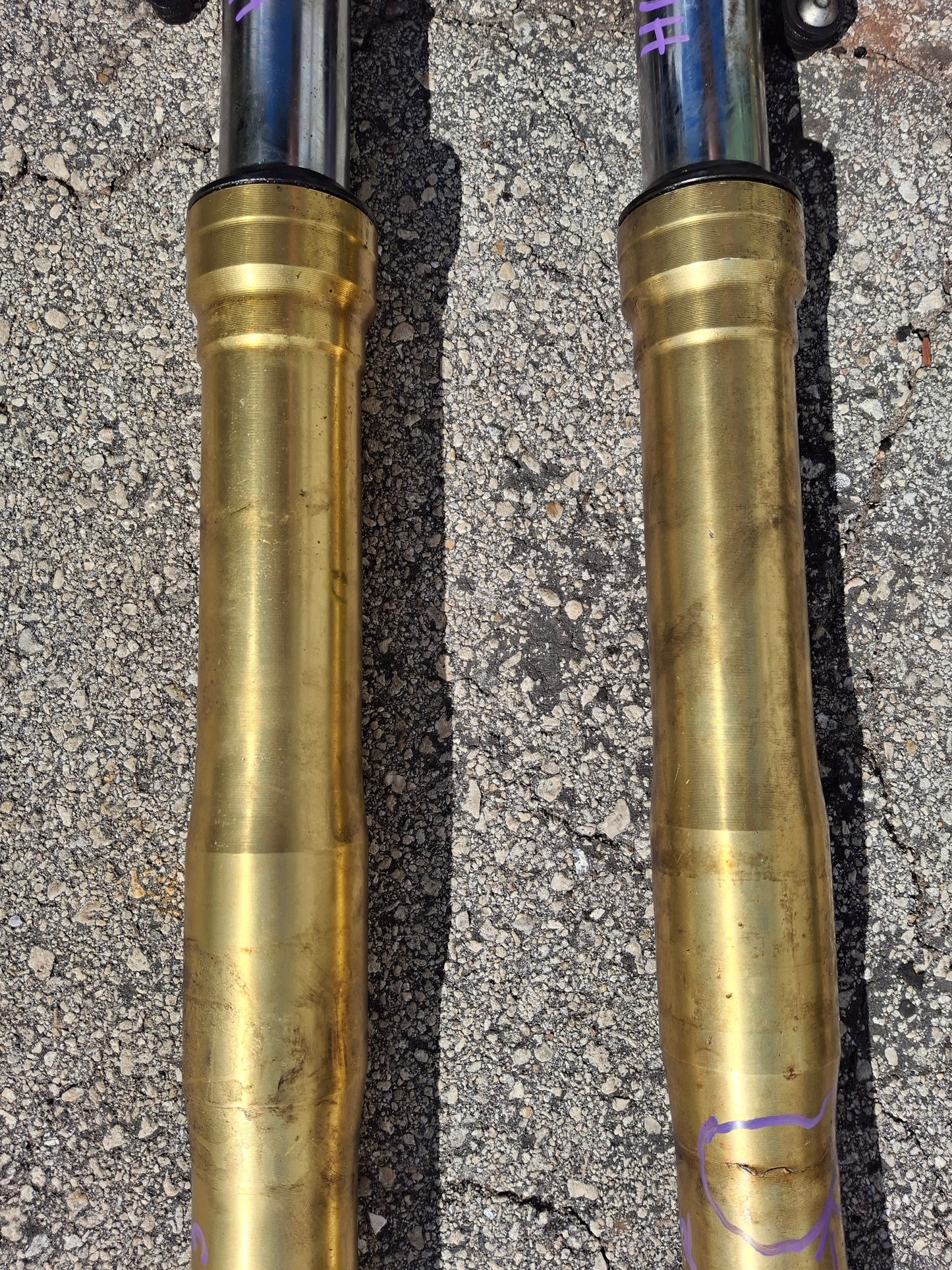 05 06 Honda CBR600RR Forks 600RR Front End R Side Bent CBR 600 RR Suspension MEE