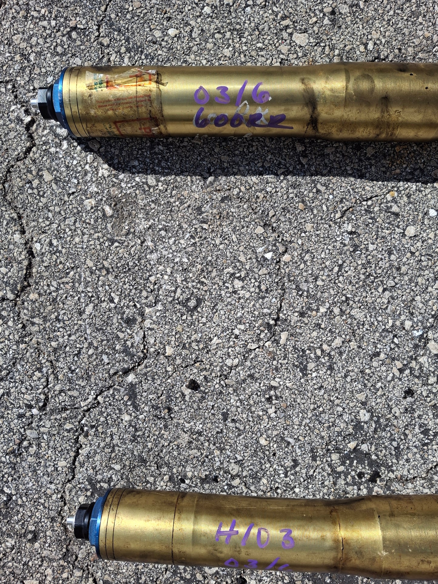 05 06 Honda CBR600RR Forks 600RR Front End R Side Bent CBR 600 RR Suspension MEE