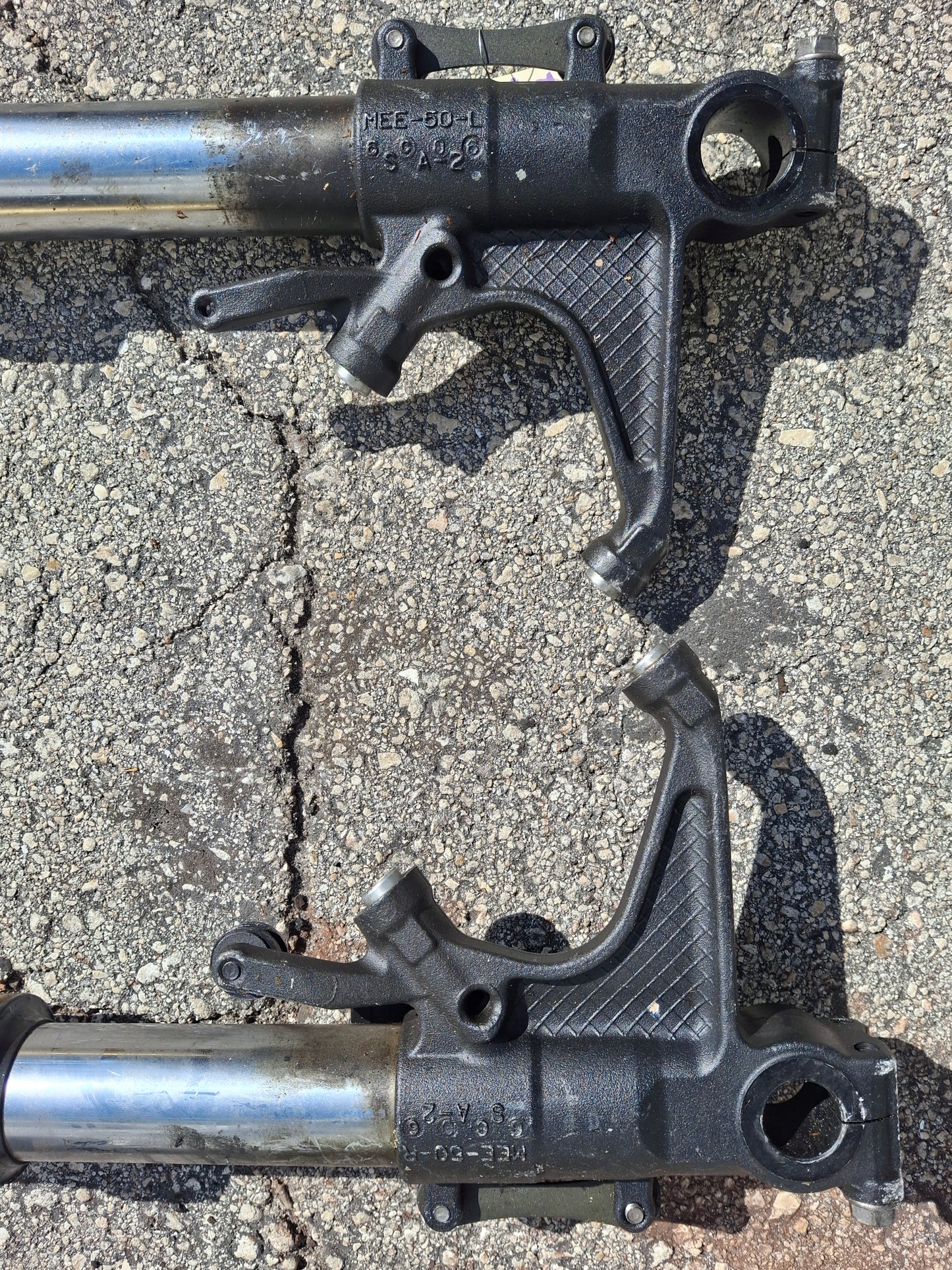 05 06 Honda CBR600RR Forks 600RR Front End R Side Bent CBR 600 RR Suspension MEE