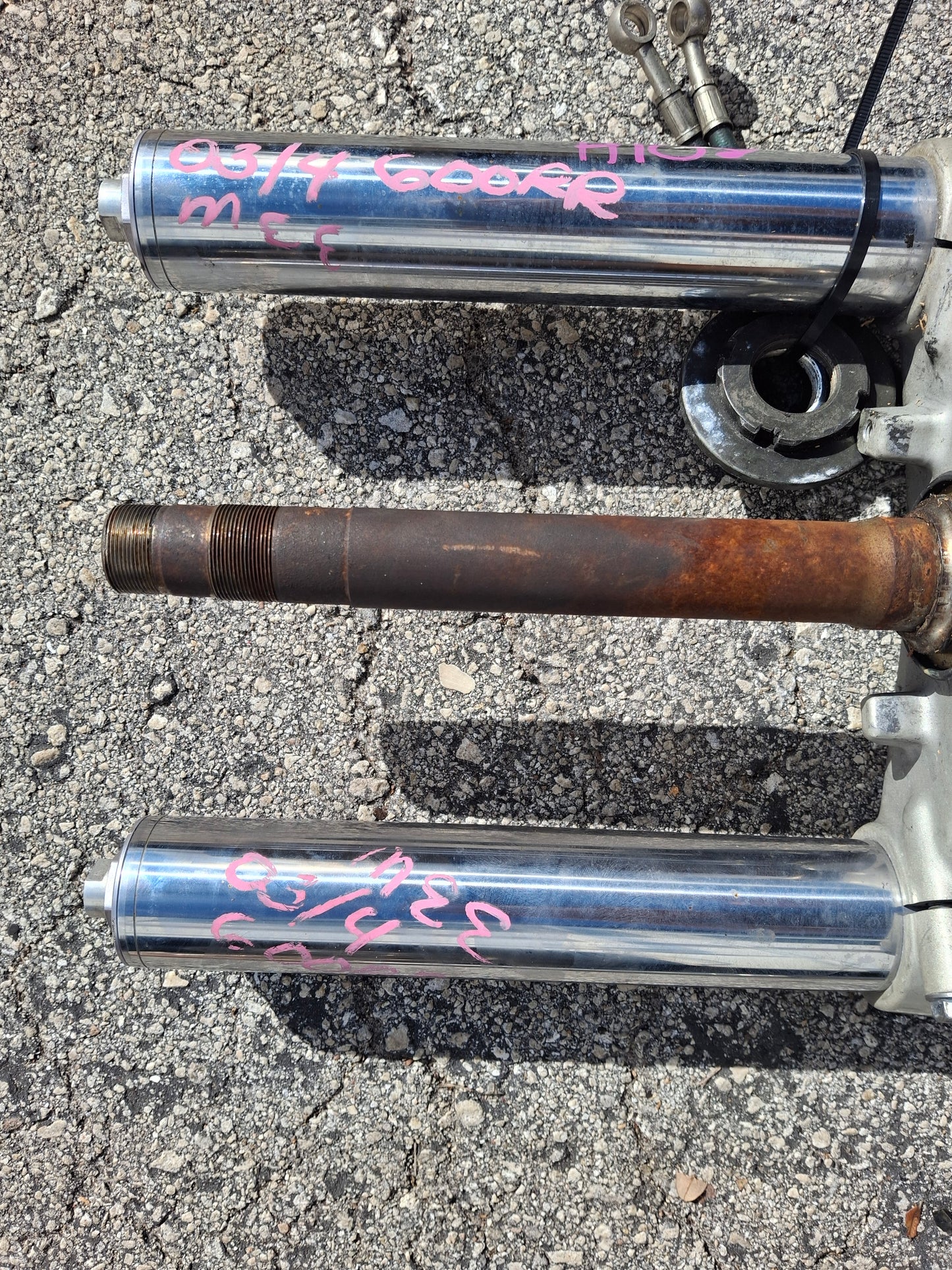 SOLD SOLD 03 04 Honda CBR600RR Forks 600RR Front End Calipers Lower Tree Suspension MEE