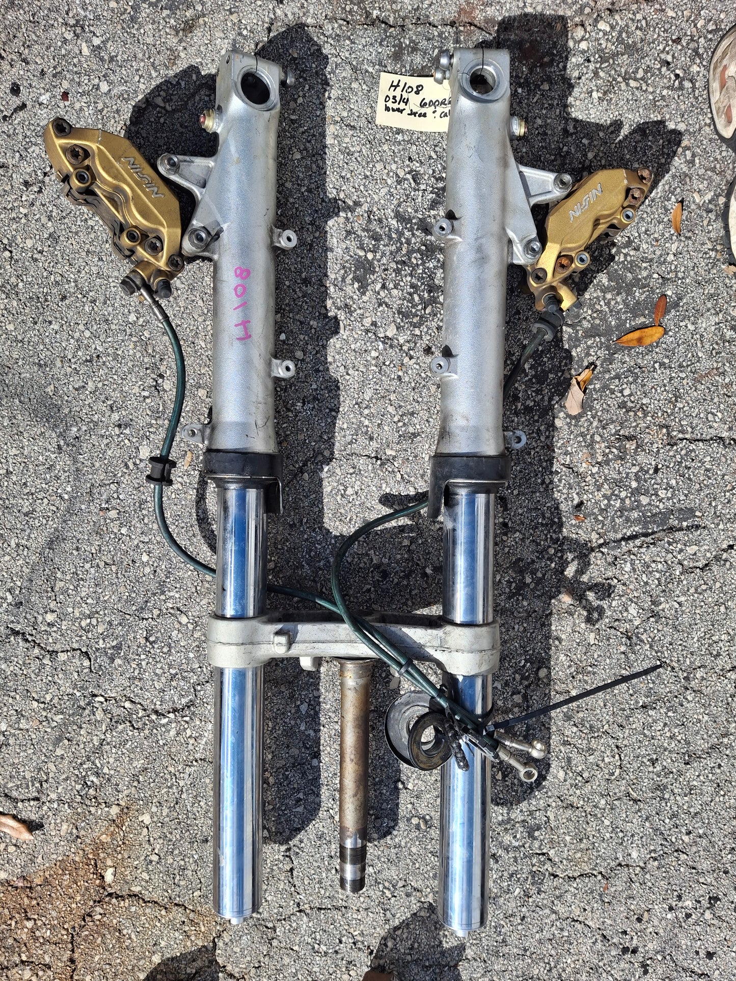 SOLD SOLD 03 04 Honda CBR600RR Forks 600RR Front End Calipers Lower Tree Suspension MEE