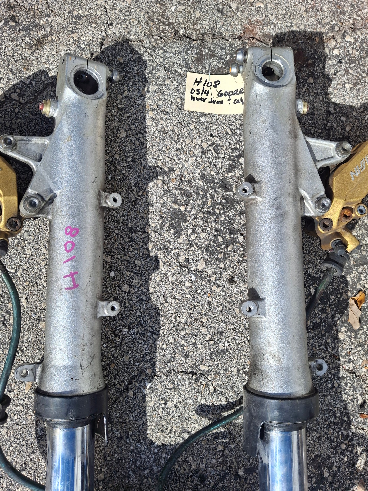 SOLD SOLD 03 04 Honda CBR600RR Forks 600RR Front End Calipers Lower Tree Suspension MEE