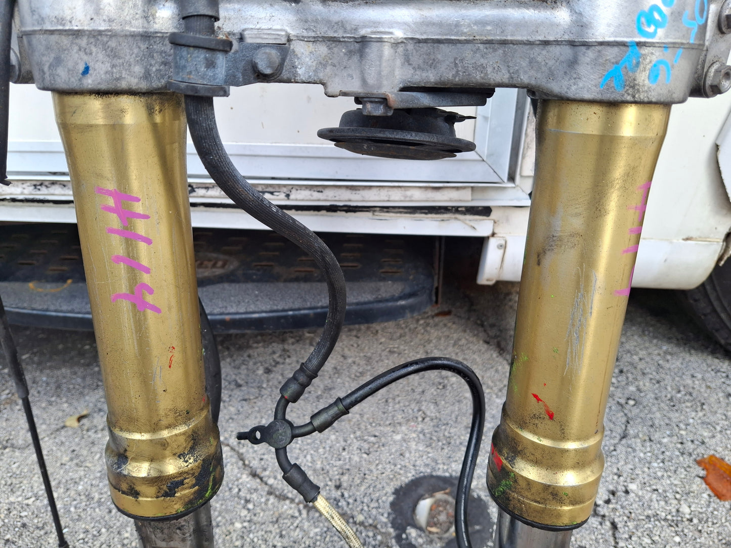 05 06 Honda CBR600RR Forks 600RR Front End Clip Ons Switches Triple Trees Calipers