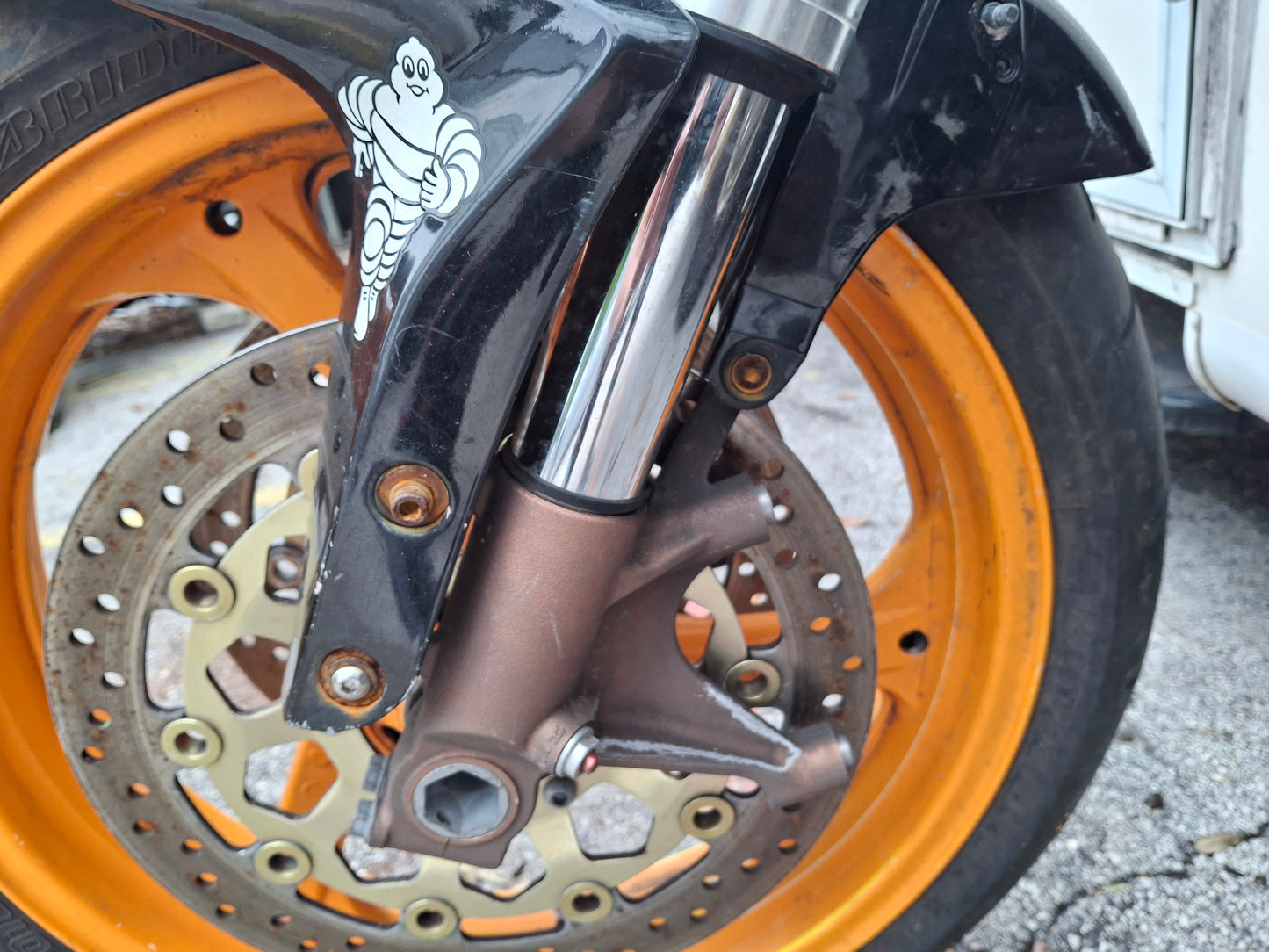 04-07 Honda CBR1000RR Forks CBR 1000 Front End Axle Triple Tree Front Rim Wheel