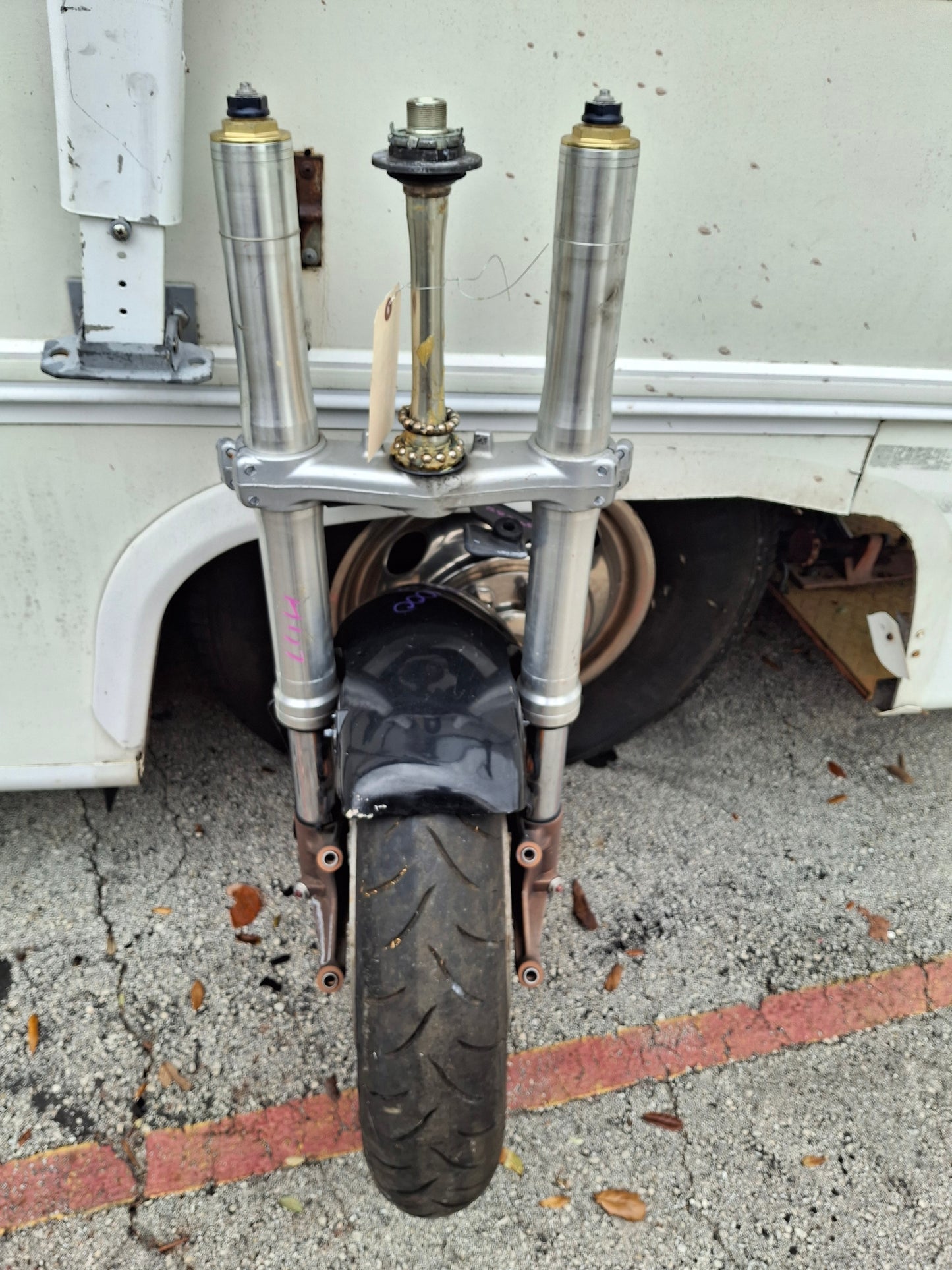 04-07 Honda CBR1000RR Forks CBR 1000 Front End Axle Triple Tree Front Rim Wheel