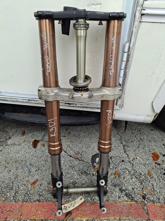 11-15 Kawasaki ZX-10 Forks Gen 4 ZX10 Front End Triple Trees Axle ZX-10R K197