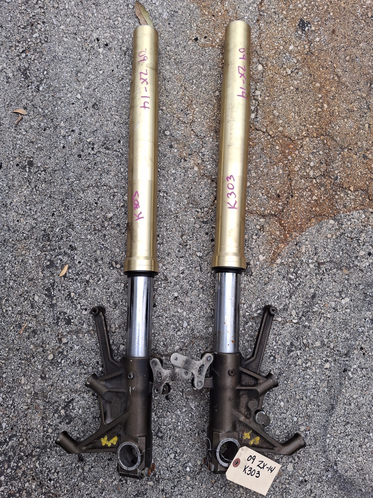 09 Kawasaki ZX-14 Forks ZX14 Front End ZX-14R Suspension 06-11