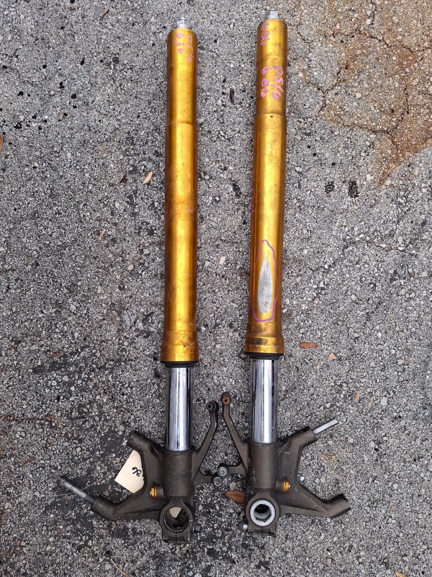 05 06 Kawasaki 636 Forks ZX636 Front End ZX-6R Suspension K176