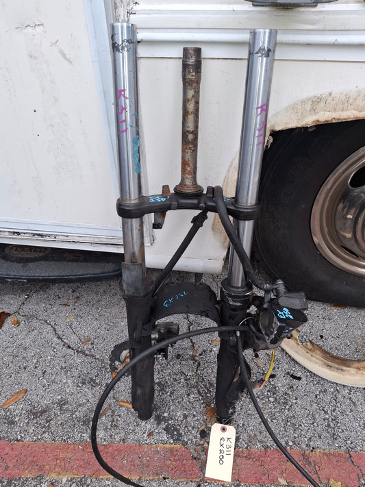 Kawasaki EX250 Forks Ninja 250 Front End Suspension 1 Clip On Start Switch Tree