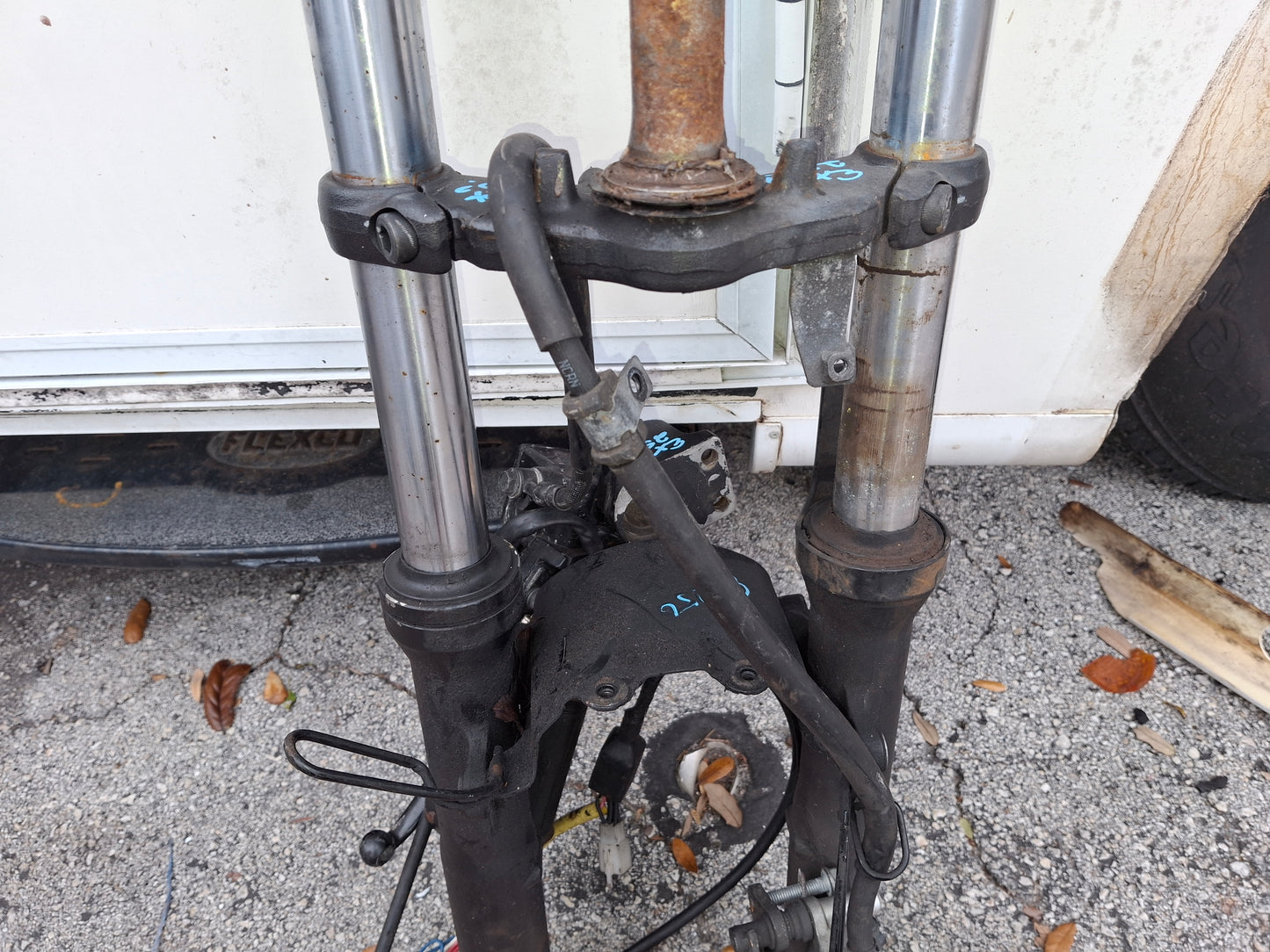 Kawasaki EX250 Forks Ninja 250 Front End Suspension 1 Clip On Start Switch Tree
