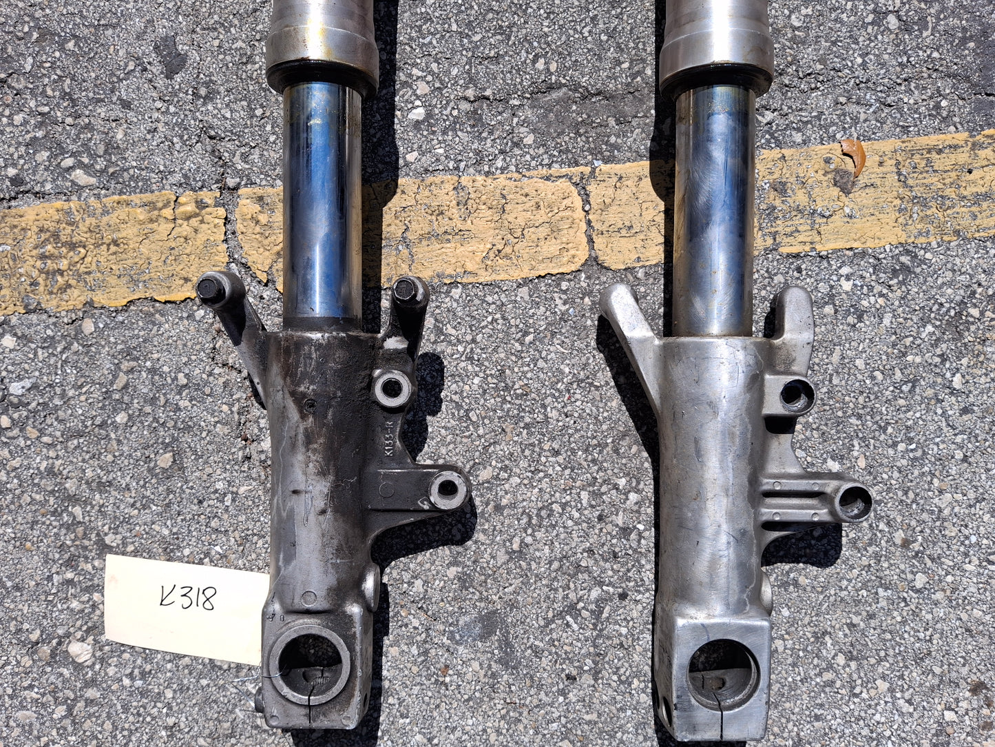 93-95 Kawasaki ZX-7 Forks ZX7 Front End Lower Triple Tree ZX-7R Suspension ZX7R