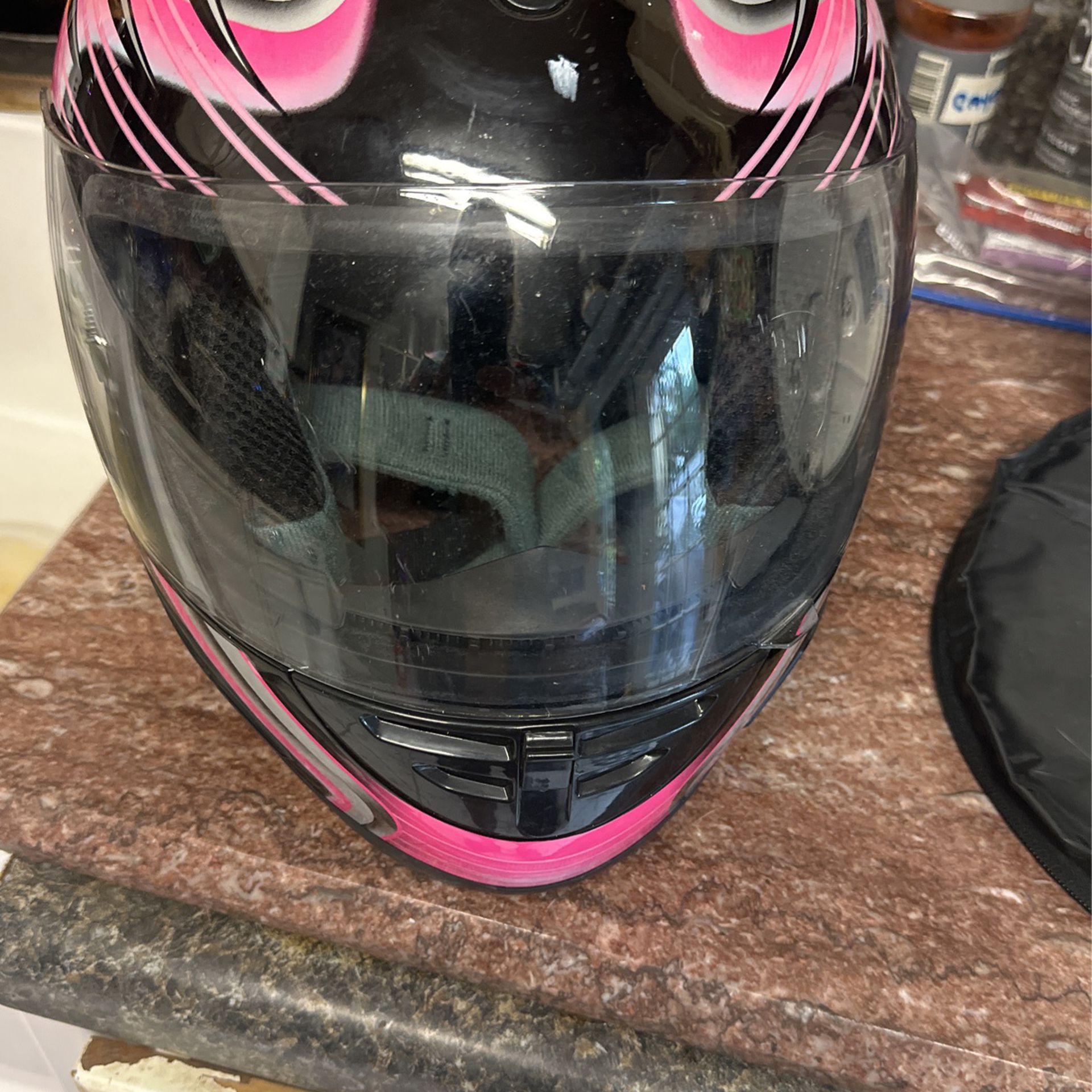 black and pink motorcycle helmet Pink Large Full Face X4 Motorcycle Helmet – Pompano Pats