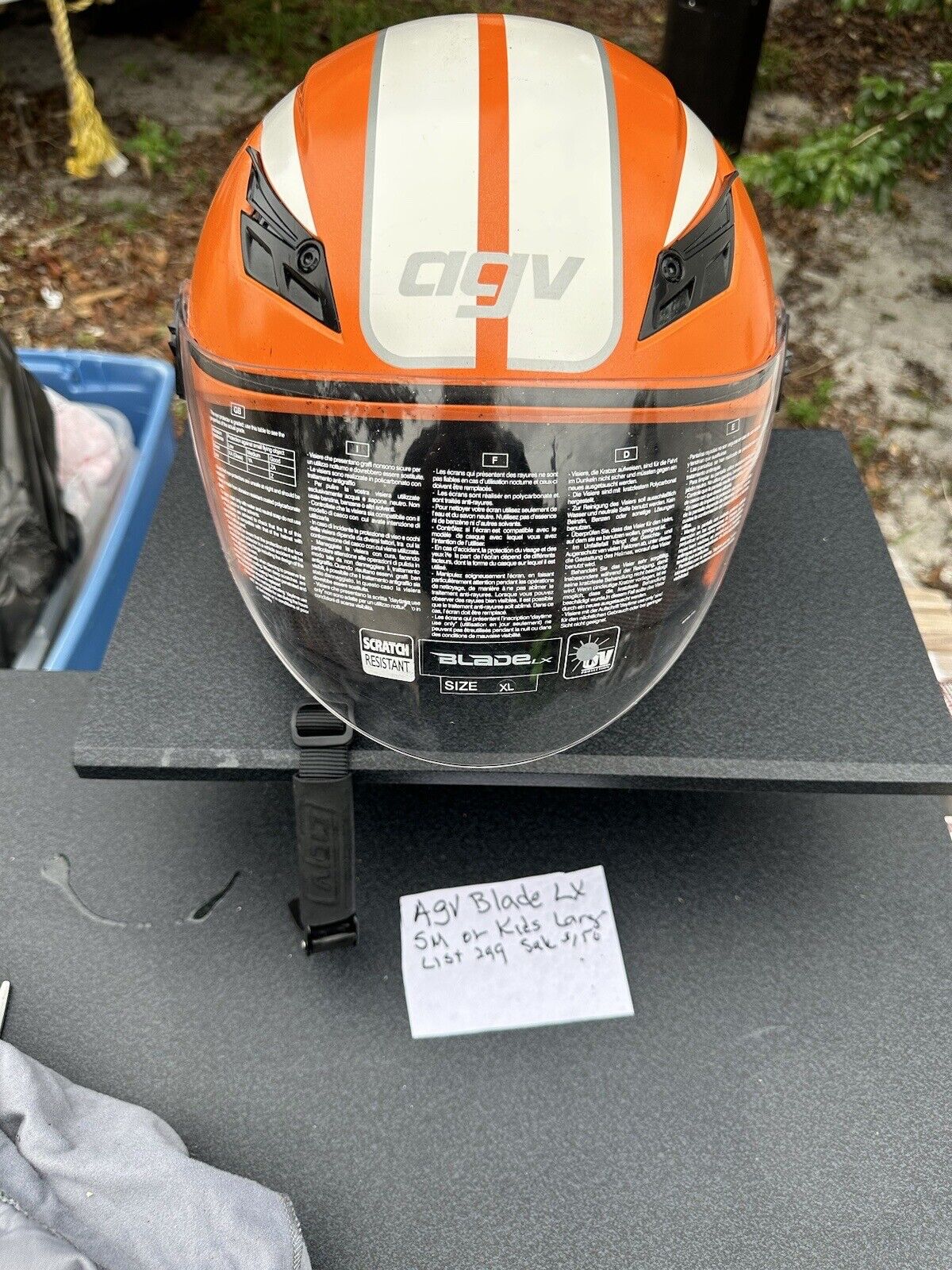 AGV Blade LX Motorcycle Helmet Size Small or Kids Large Orange