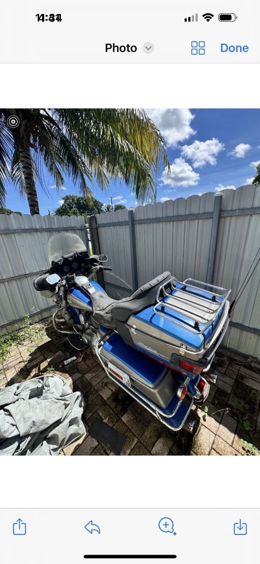 1996 Electra Glide, Project Bike, For parts or Complete, Rusty Lived at the Beach