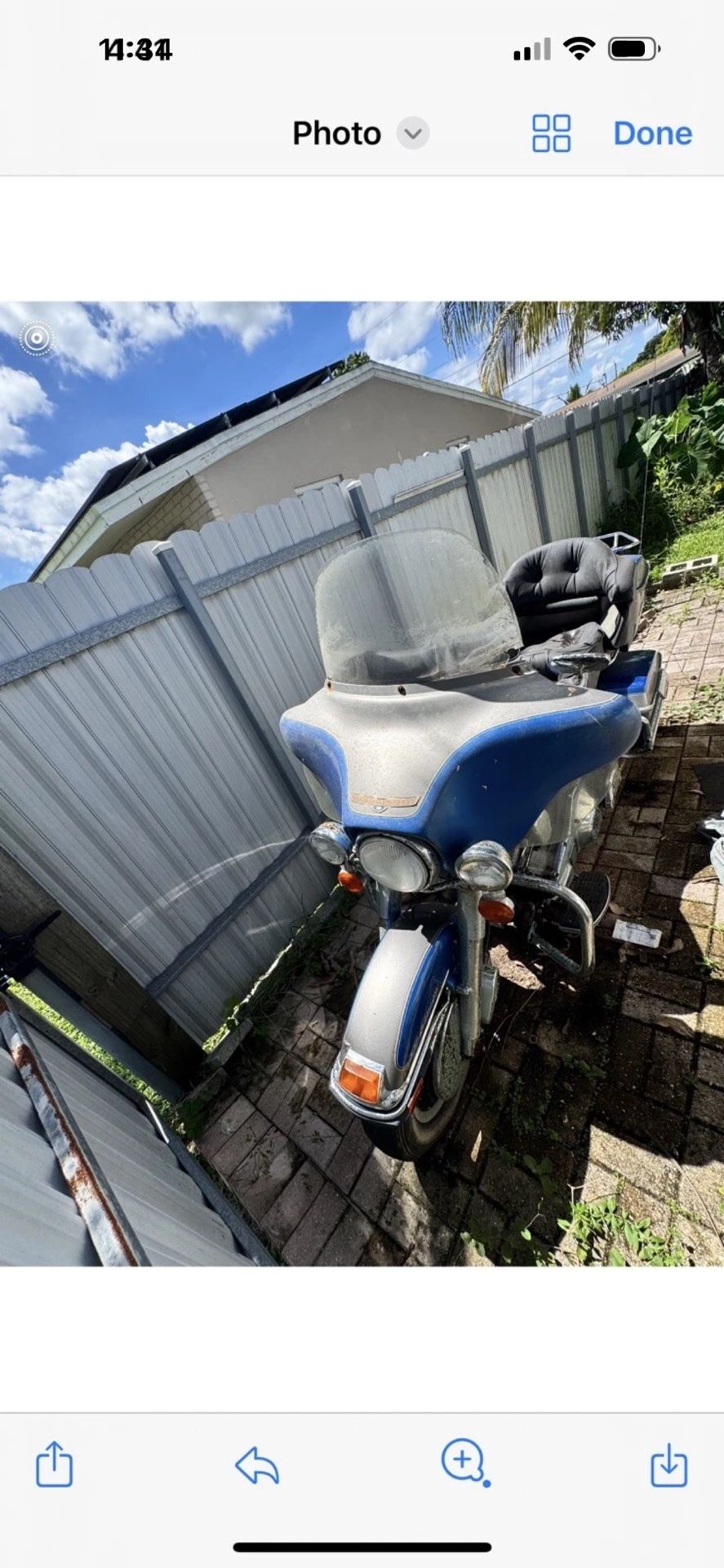 1996 Electra Glide, Project Bike, For parts or Complete, Rusty Lived at the Beach