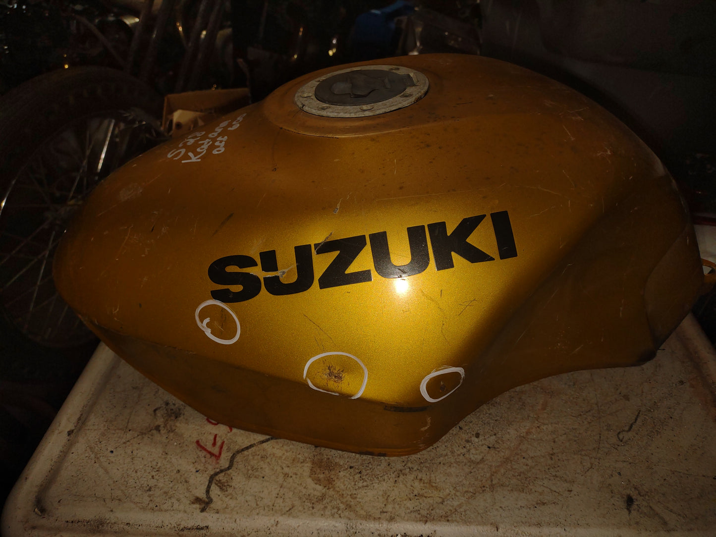 SOLD SOLD Suzuki Katana Gas Tank GSX600 GSX750 Fuel Petrol Cell Reservoir OEM