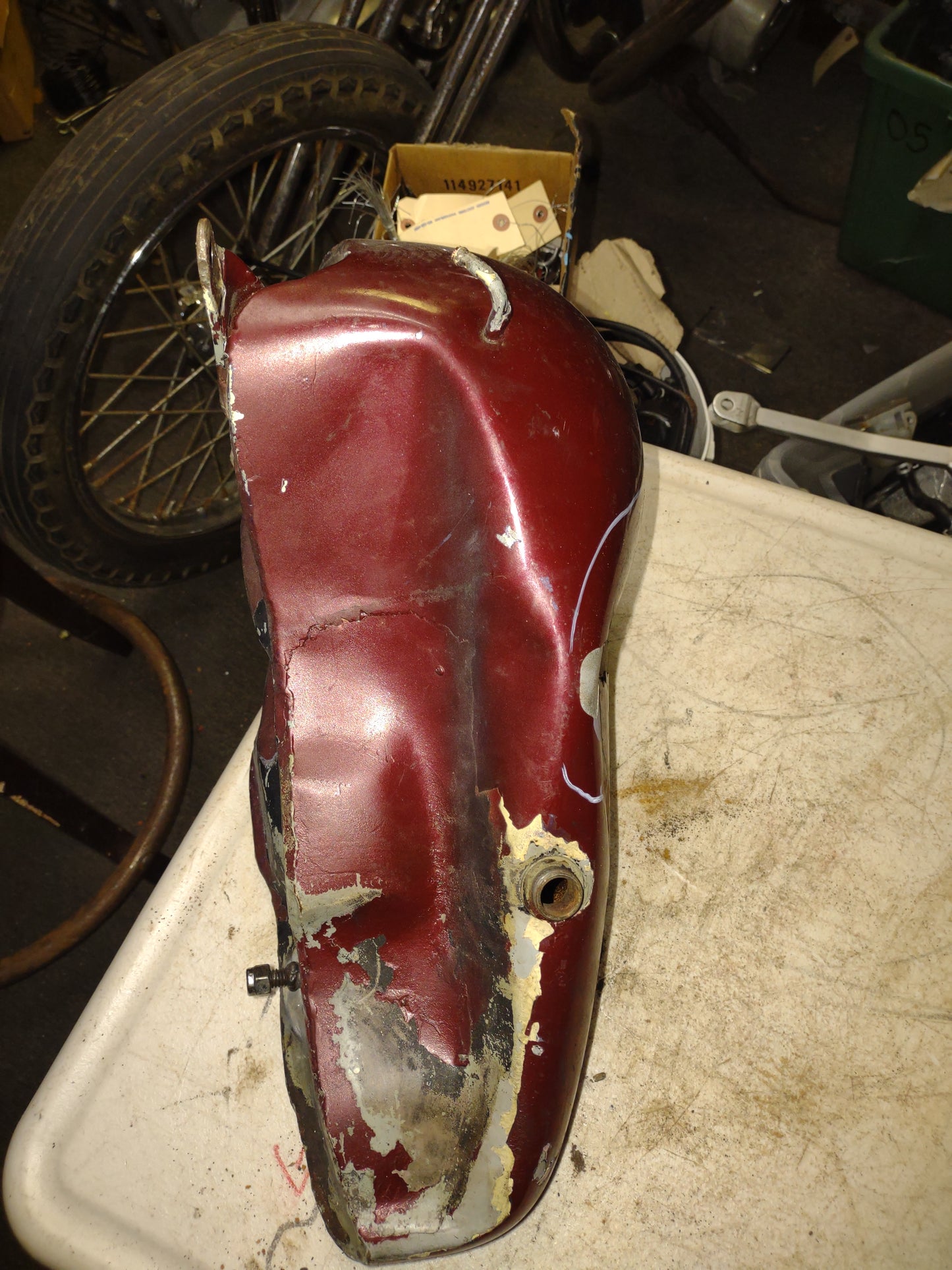 Harley Davidson Spilt Gas Tank Left Side Only Damaged Fuel Petrol Cell Reservoir