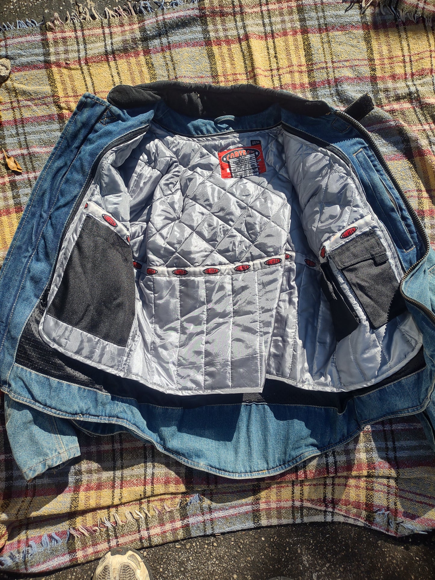 Cortech Denim Padded Motorcycle Jacket Small