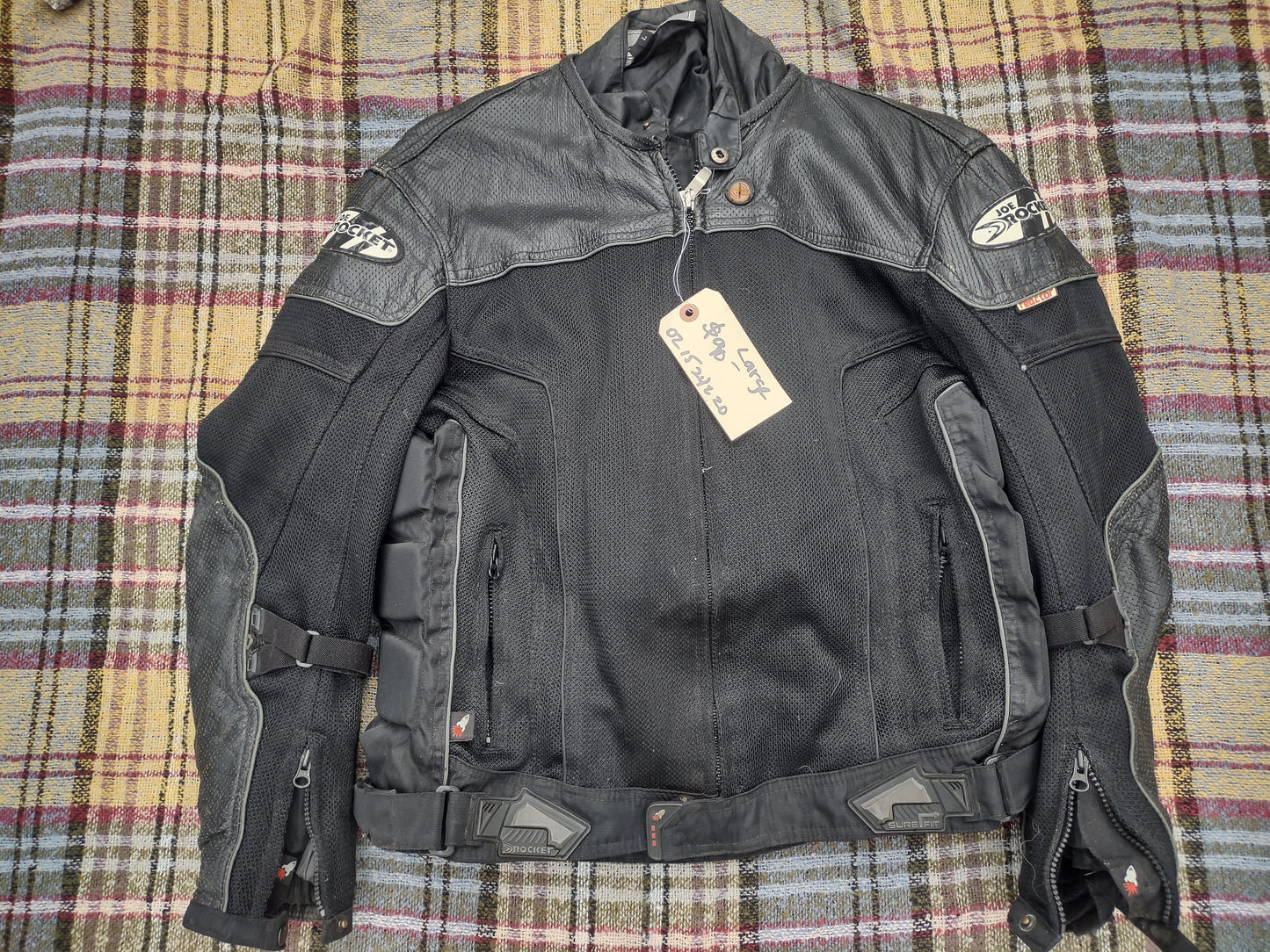 Large Joe Rocket Padded Mesh and Leather Black Jacket