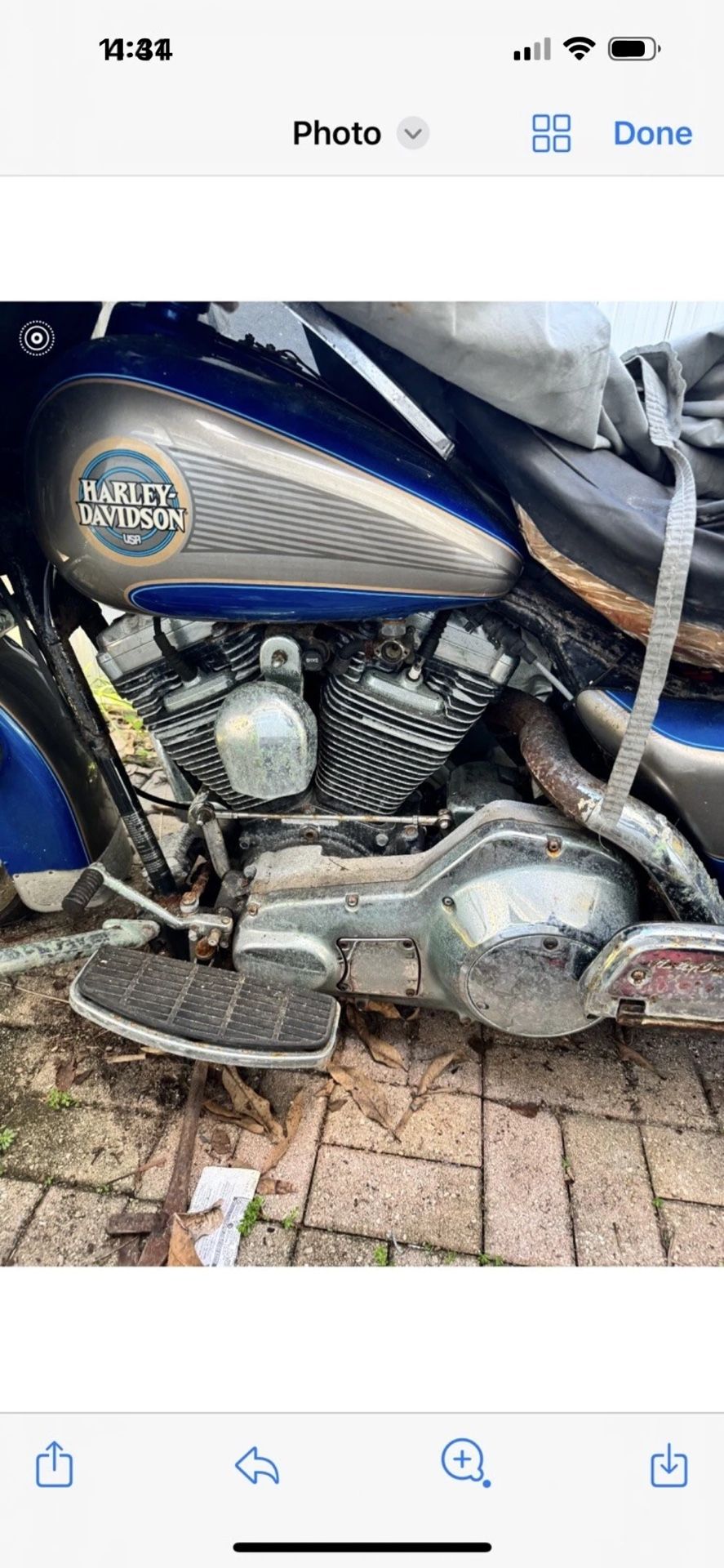 1996 Electra Glide, Project Bike, For parts or Complete, Rusty Lived at the Beach